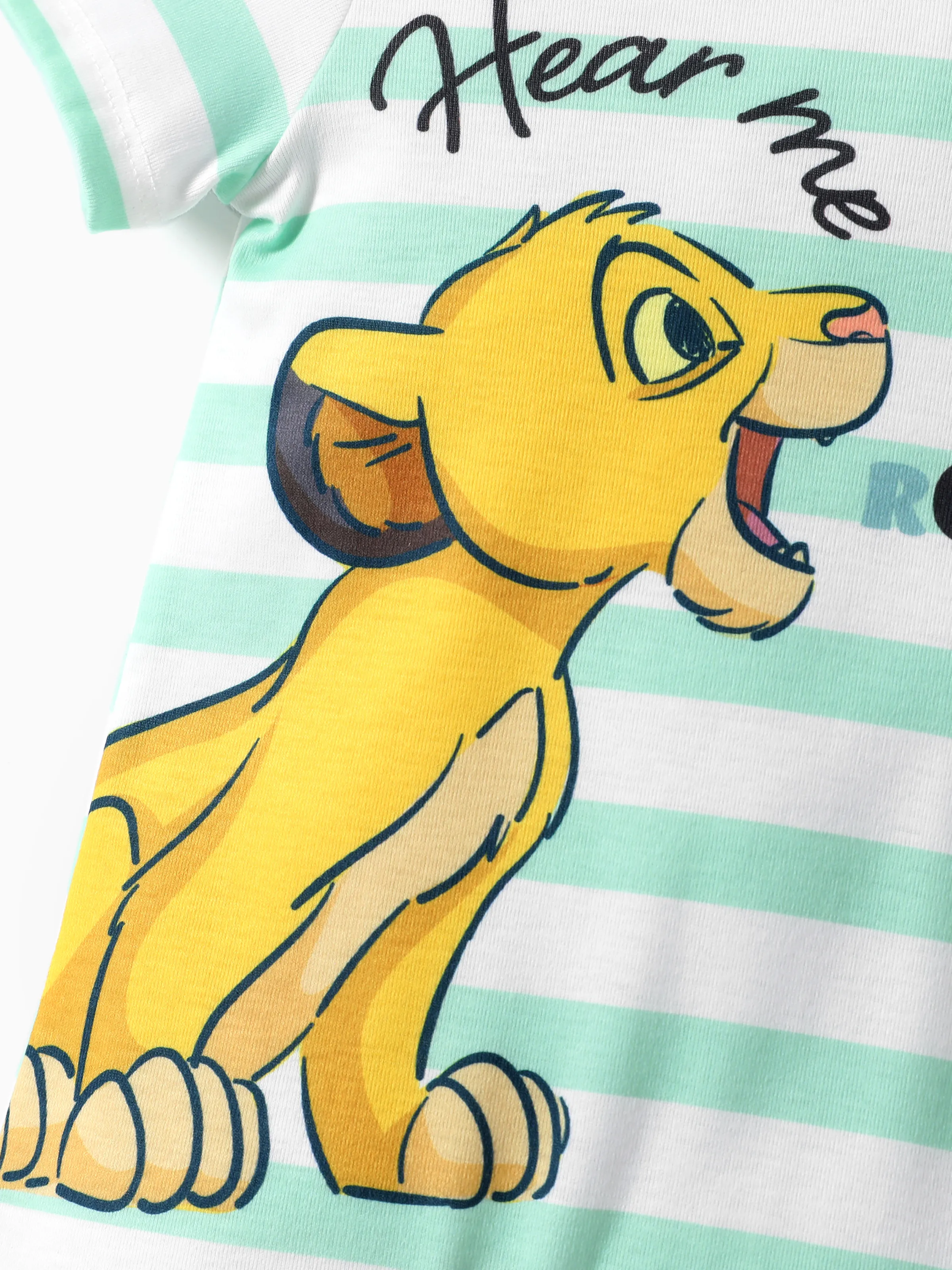 Disney Lion King Baby Boys/Girl Simba 1pc Naia™ Jungle Print Striped Romper Green - Image 2