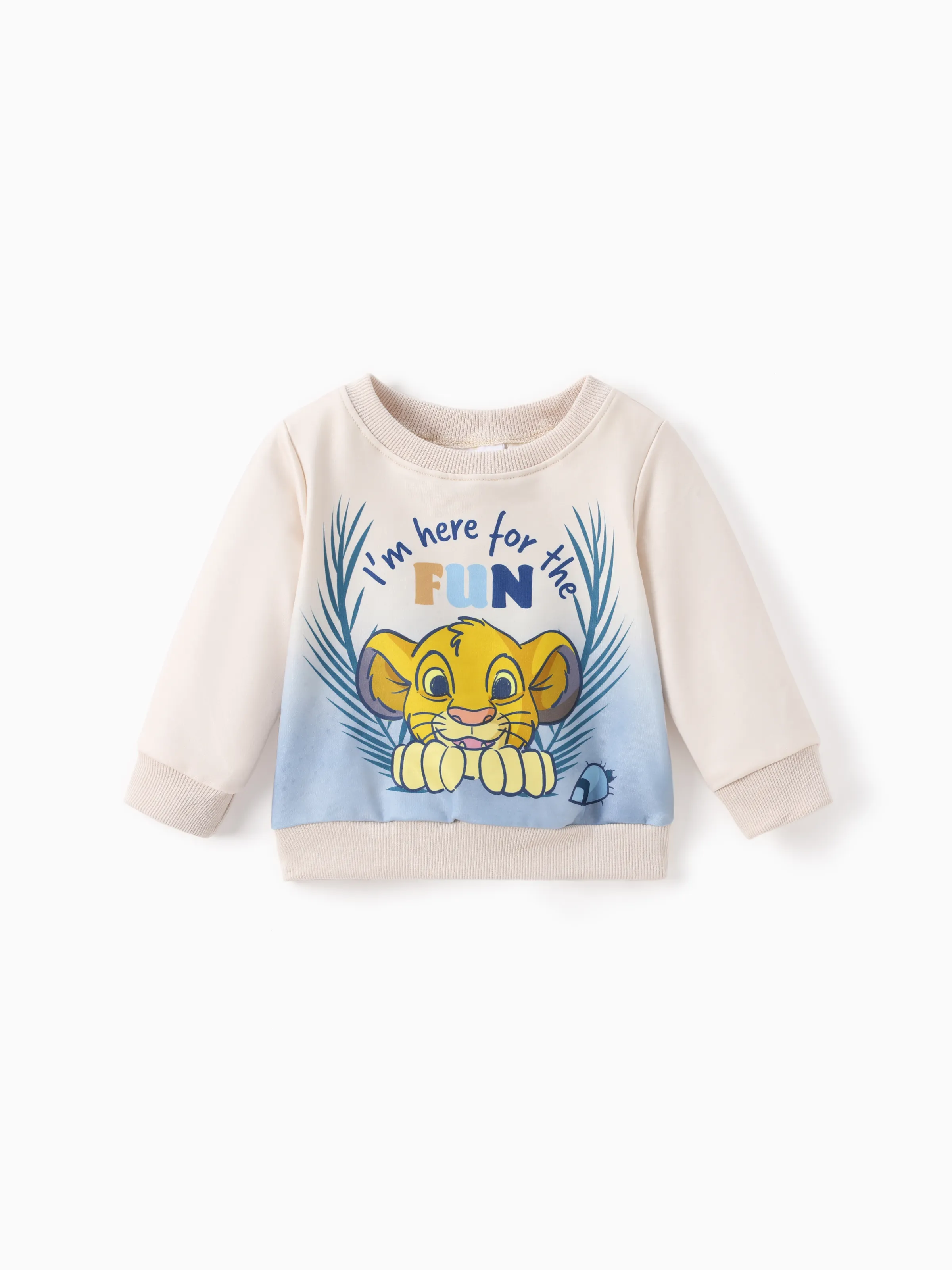 Disney Lion King Baby/Toddler Boy 2pcs Simba Pattern Striped Sweatshirt And Pants Set Apricot - Image 2