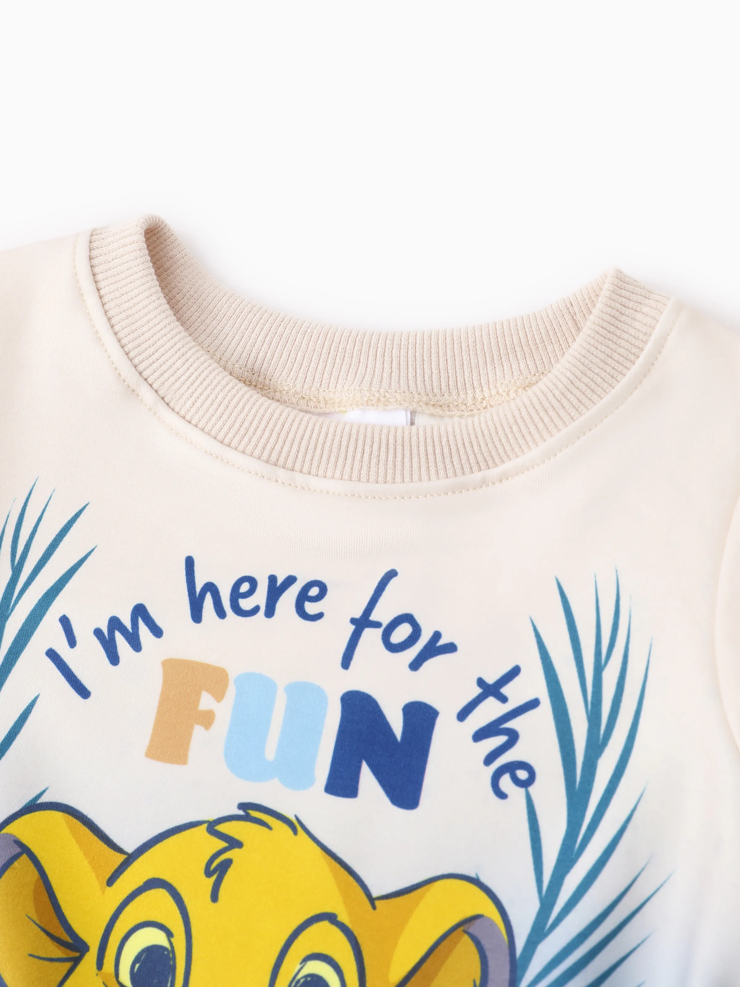 Disney Lion King Baby/Toddler Boy 2pcs Simba Pattern Striped Sweatshirt And Pants Set Apricot - Image 4
