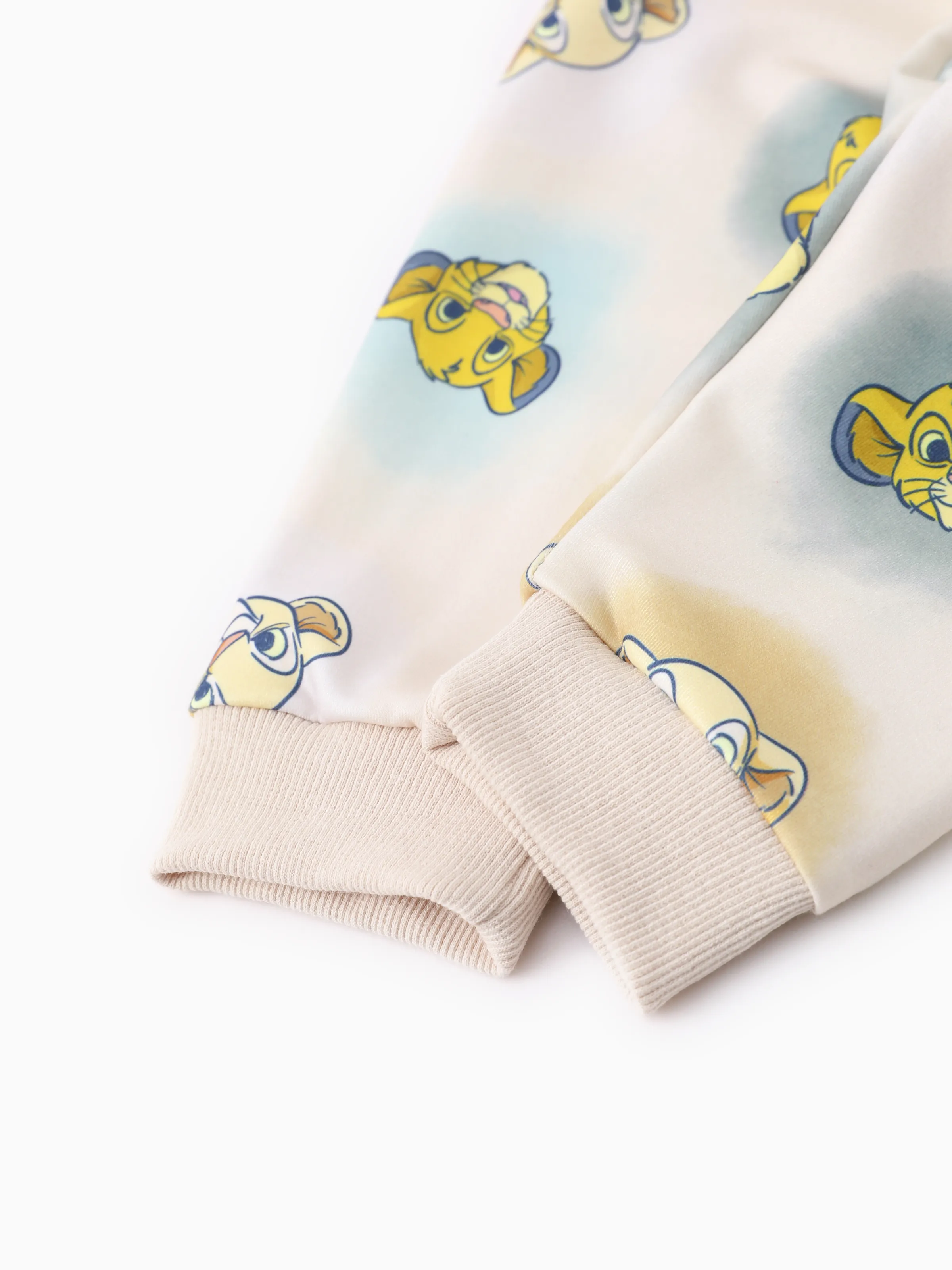 Disney Lion King Baby/Toddler Boy 2pcs Simba Pattern Striped Sweatshirt And Pants Set Apricot - Image 7