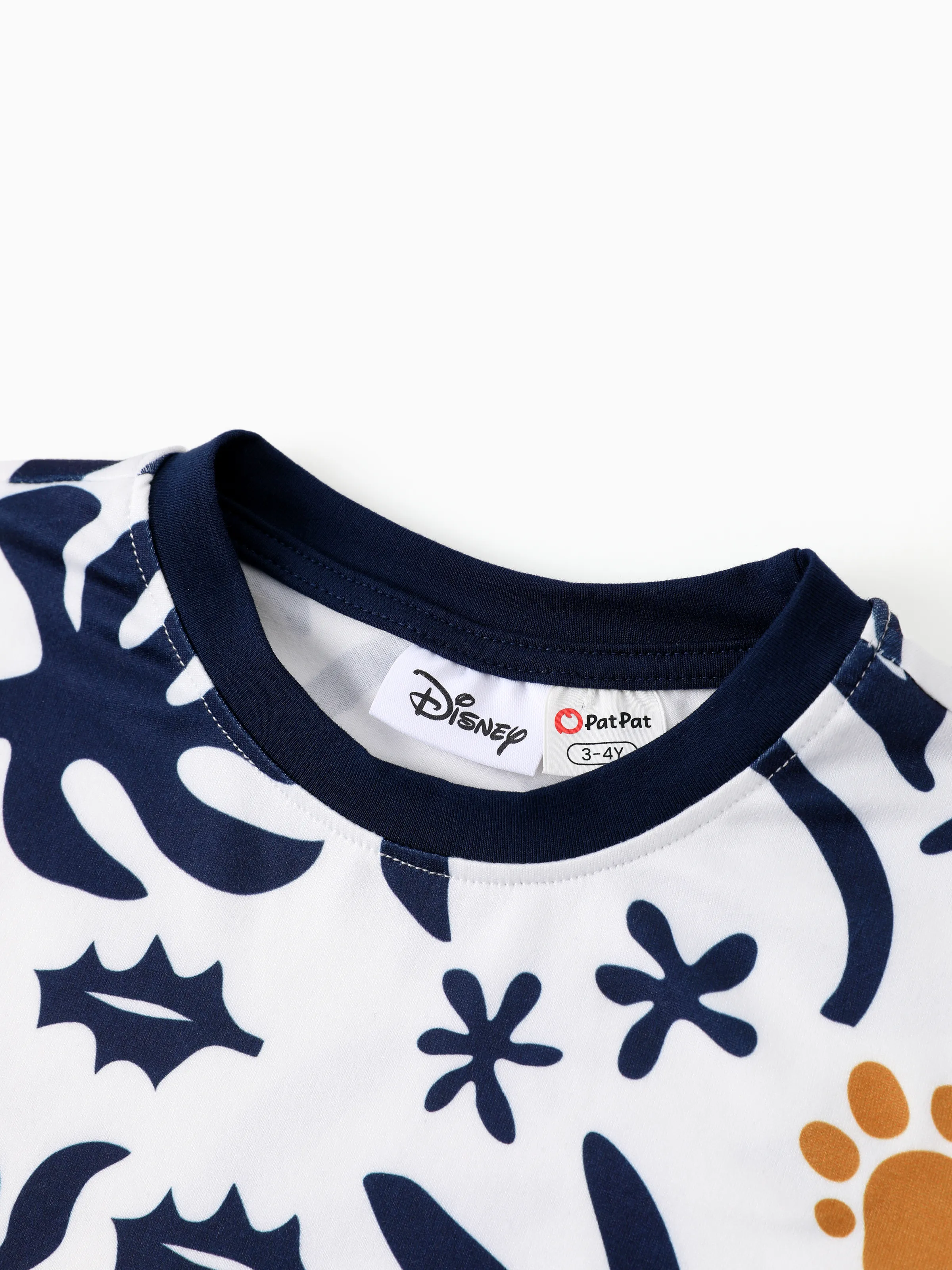 Disney Lion King Daddy & Son Simba Palm Leaf Pattern Colorblock Top Dark Blue - Image 10