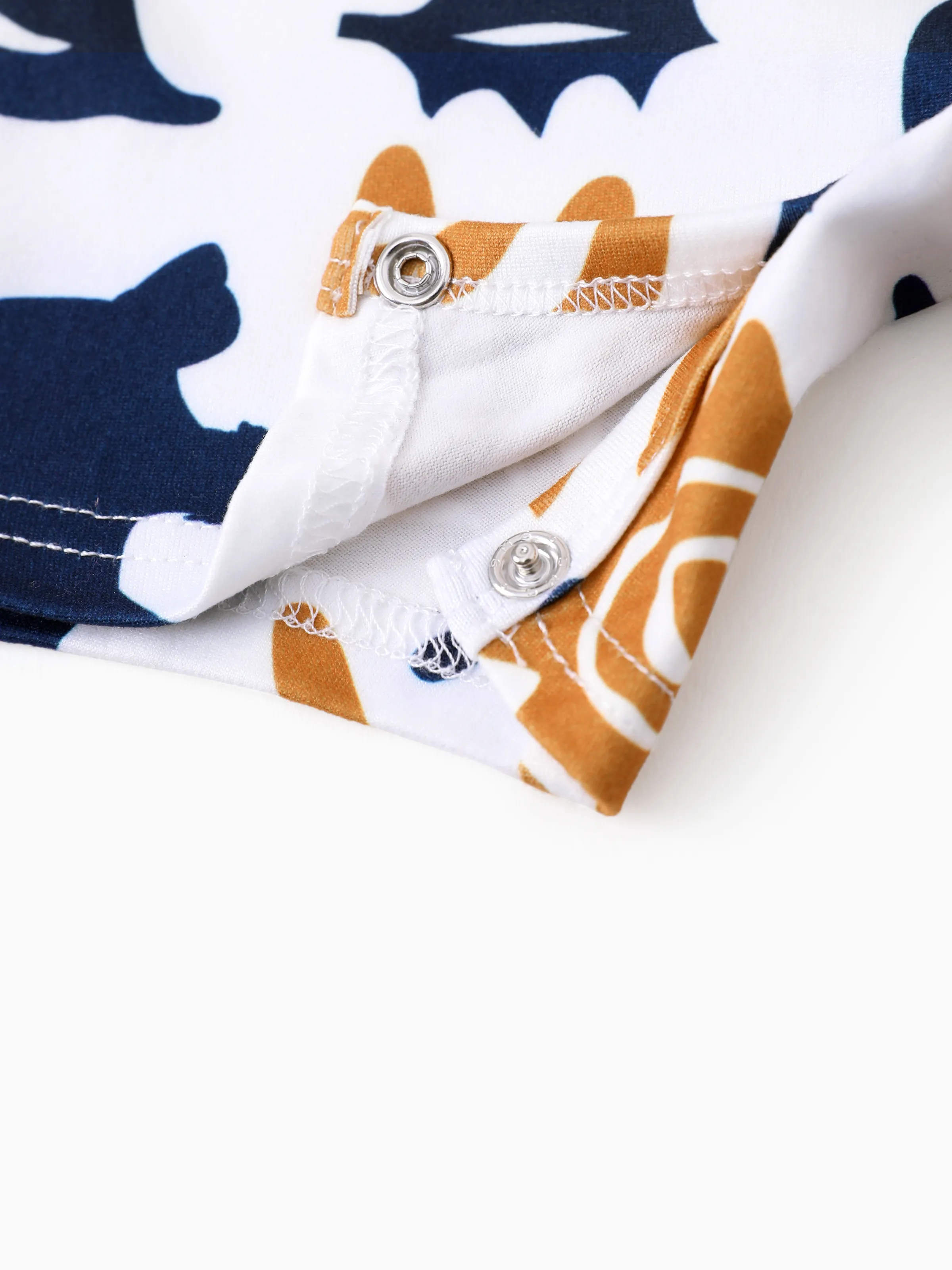 Disney Lion King Daddy & Son Simba Palm Leaf Pattern Colorblock Top Dark Blue - Image 15