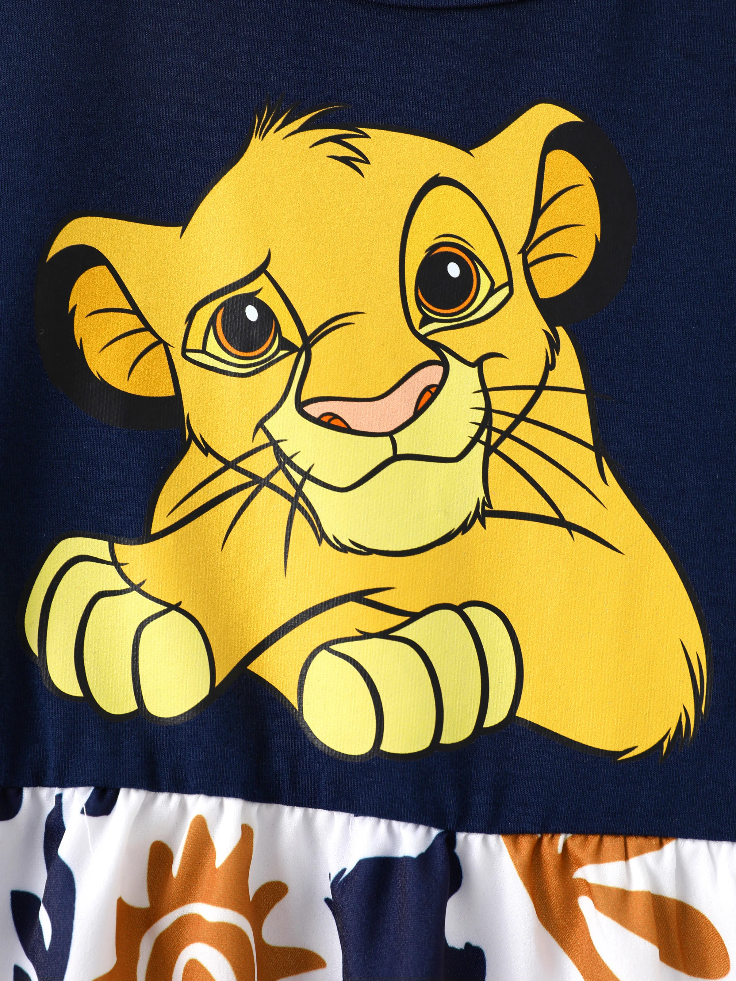 Disney Lion King Family Matching Simba Palm Leaf Pattern Colorblock Dress/Top/Romper Dark Blue - Image 10