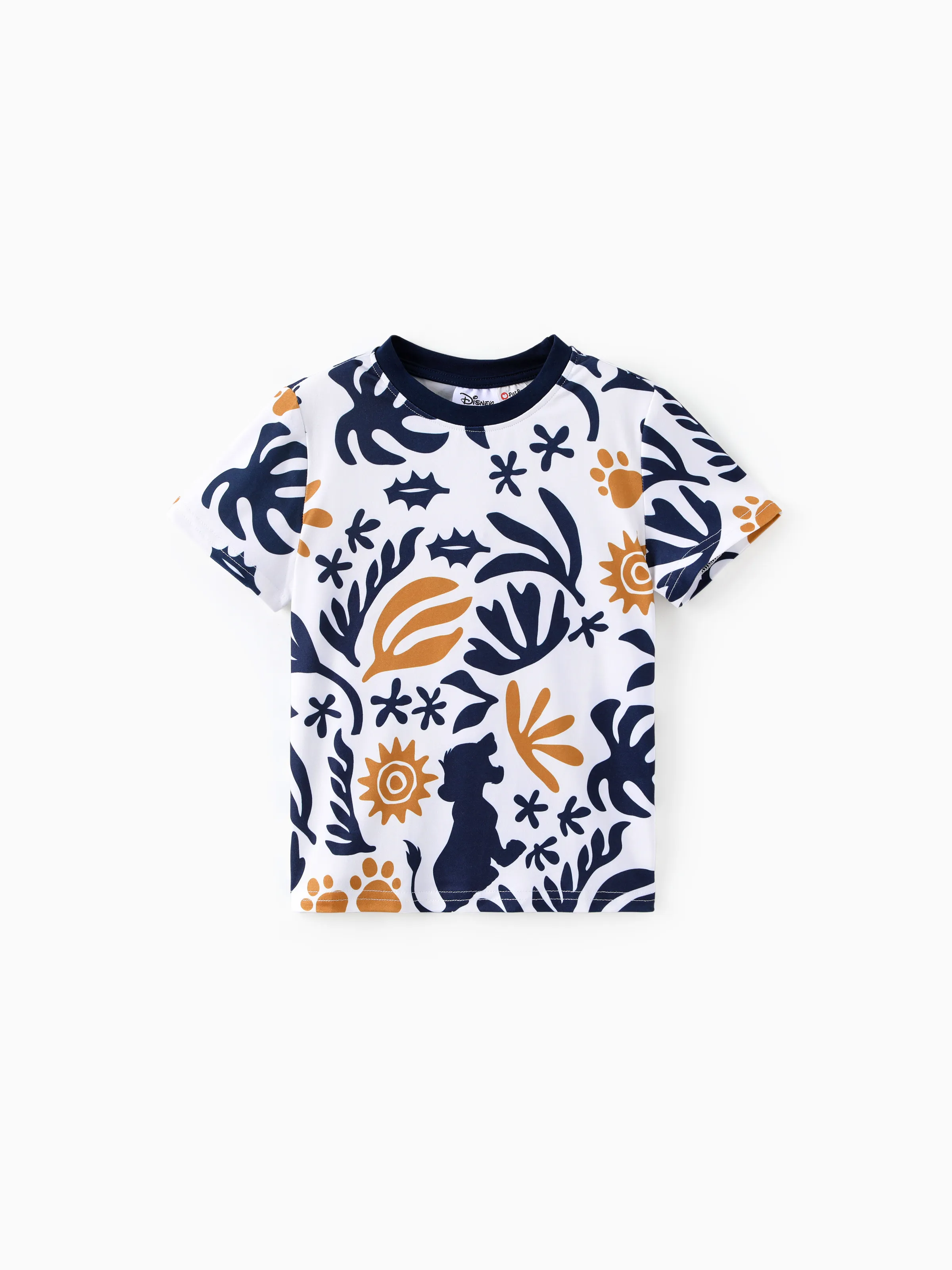 Disney Lion King Family Matching Simba Palm Leaf Pattern Colorblock Dress/Top/Romper Dark Blue - Image 17