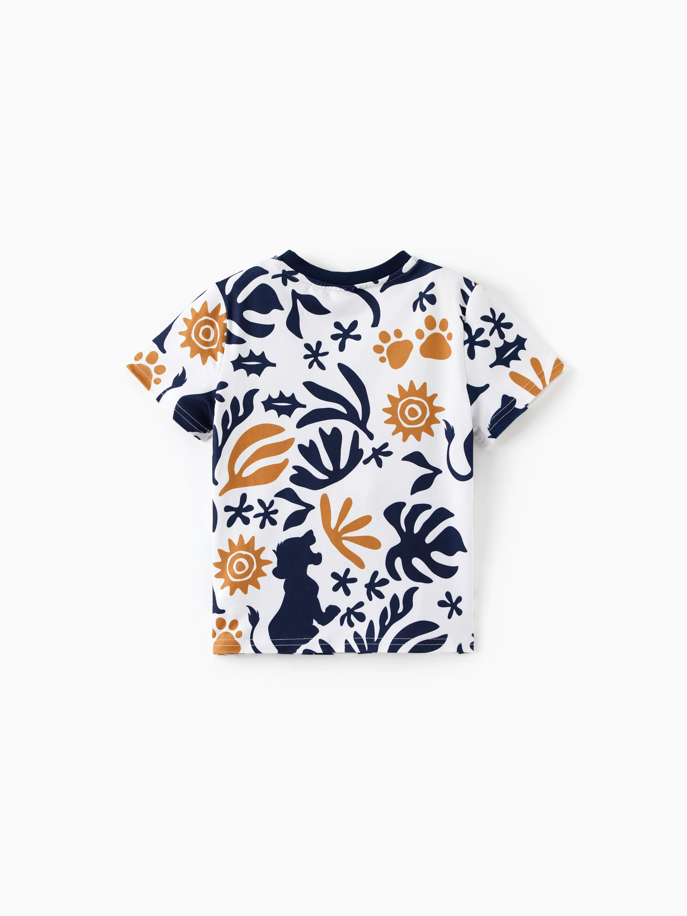 Disney Lion King Family Matching Simba Palm Leaf Pattern Colorblock Dress/Top/Romper Dark Blue - Image 18