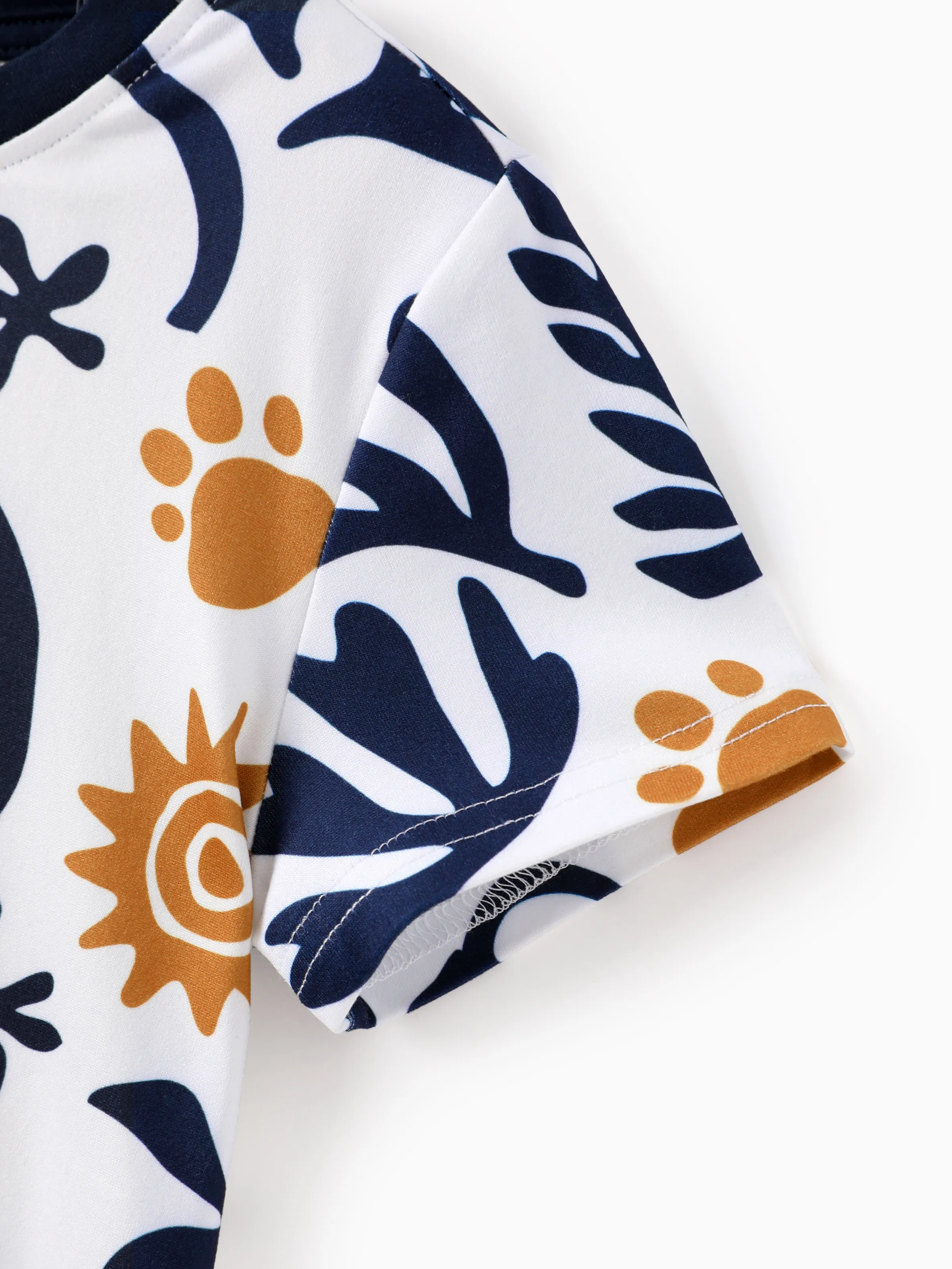 Disney Lion King Family Matching Simba Palm Leaf Pattern Colorblock Dress/Top/Romper Dark Blue - Image 20