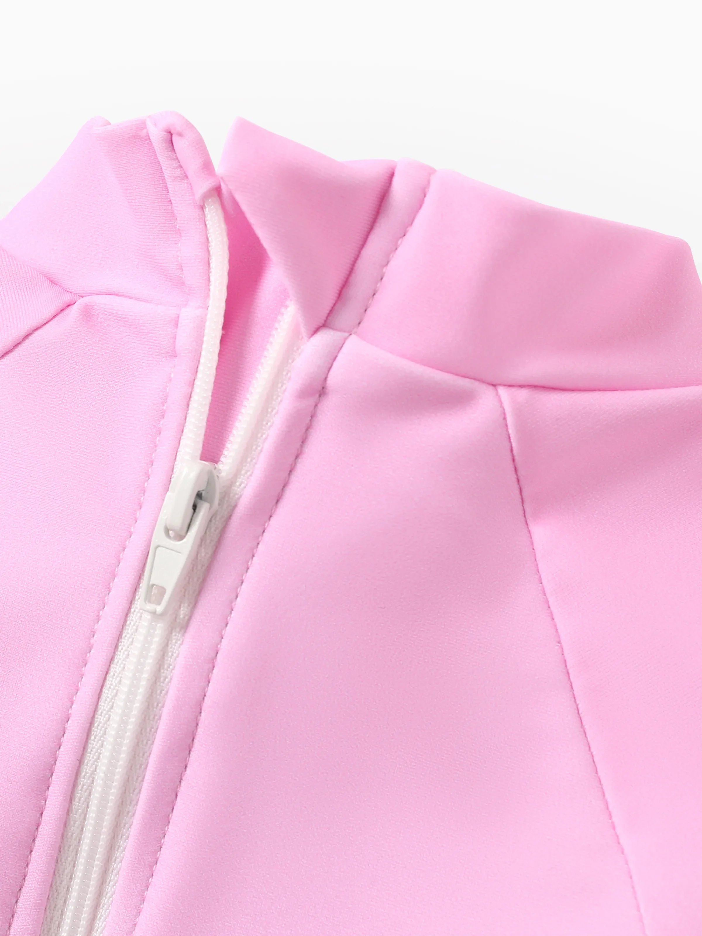 Disney Mickey and Friends 1pc Toddler/Kids Girls Minnie Mouse Ruffled Long-Sleeve Swimsuit Pink - Image 3