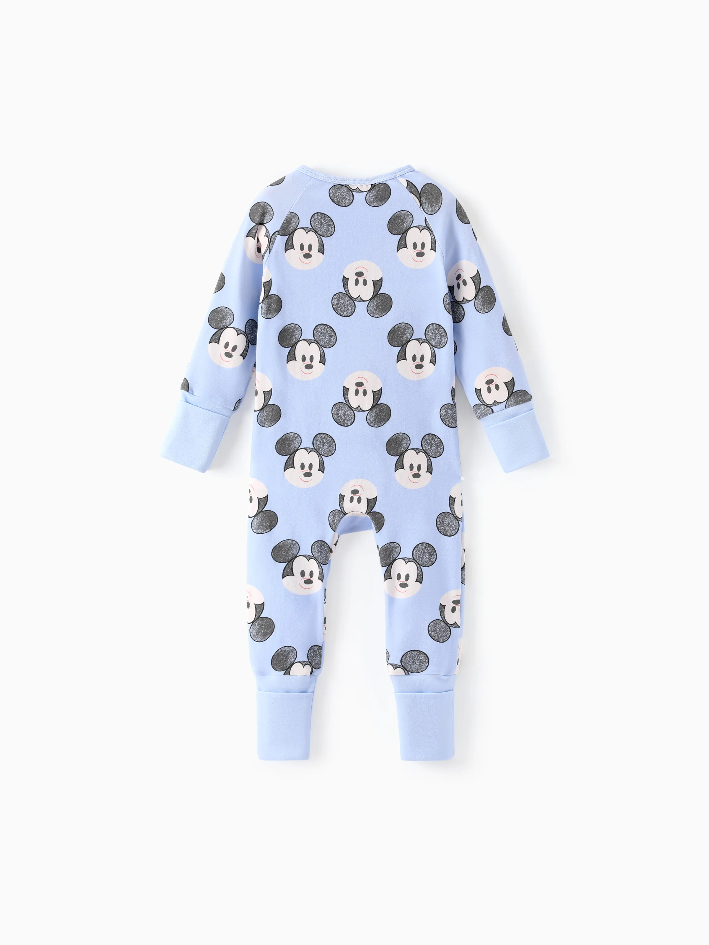 Disney Mickey and Friends Baby Boy Mickey Organic Cotton Ribbed Cuffs Jumpsuit Blue - Image 3