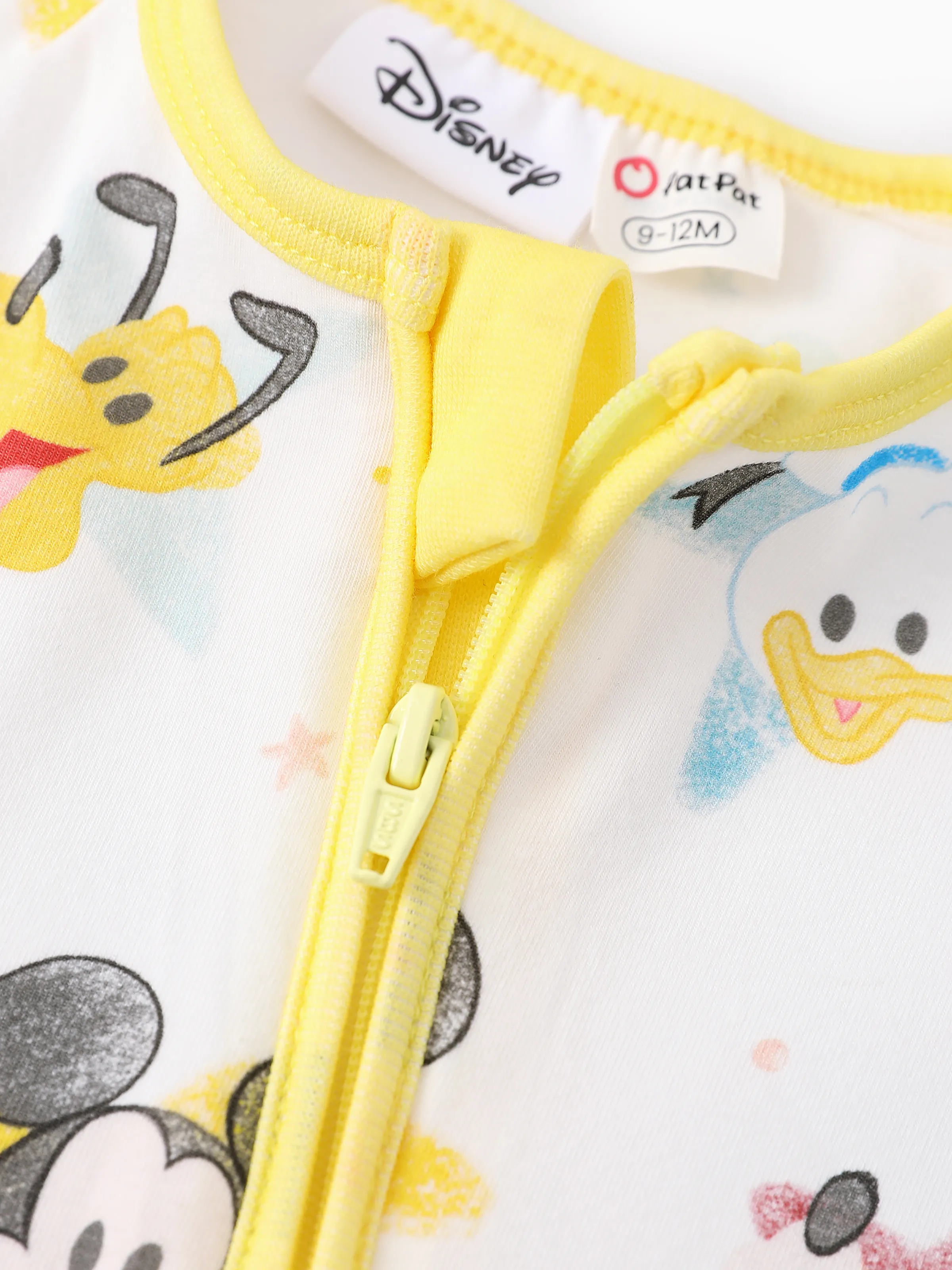 Disney Mickey and Friends Baby Boy/Girl Organic Cotton Ribbed Cuffs Jumpsuit White - Image 4