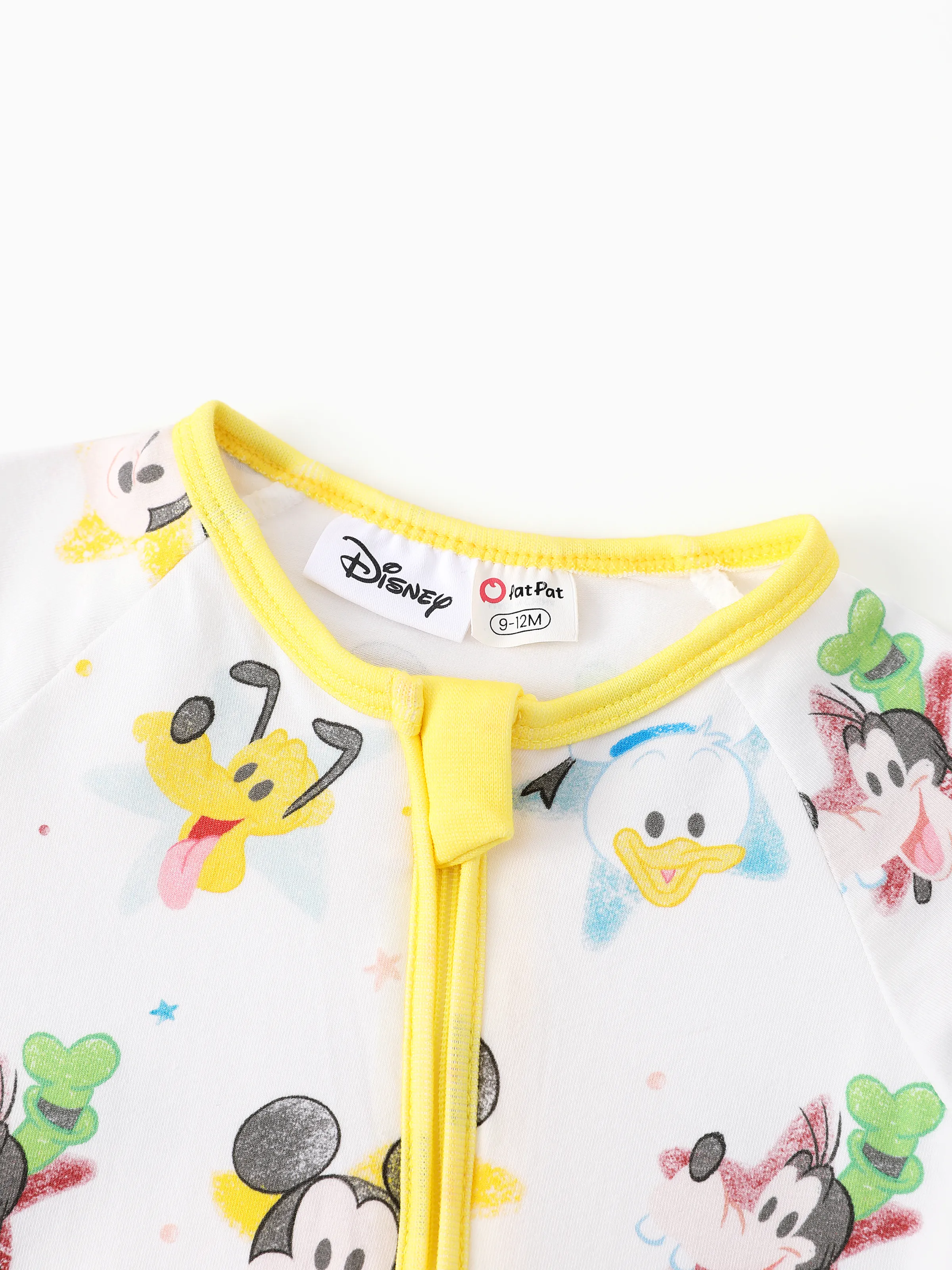 Disney Mickey and Friends Baby Boy/Girl Organic Cotton Ribbed Cuffs Jumpsuit White - Image 5
