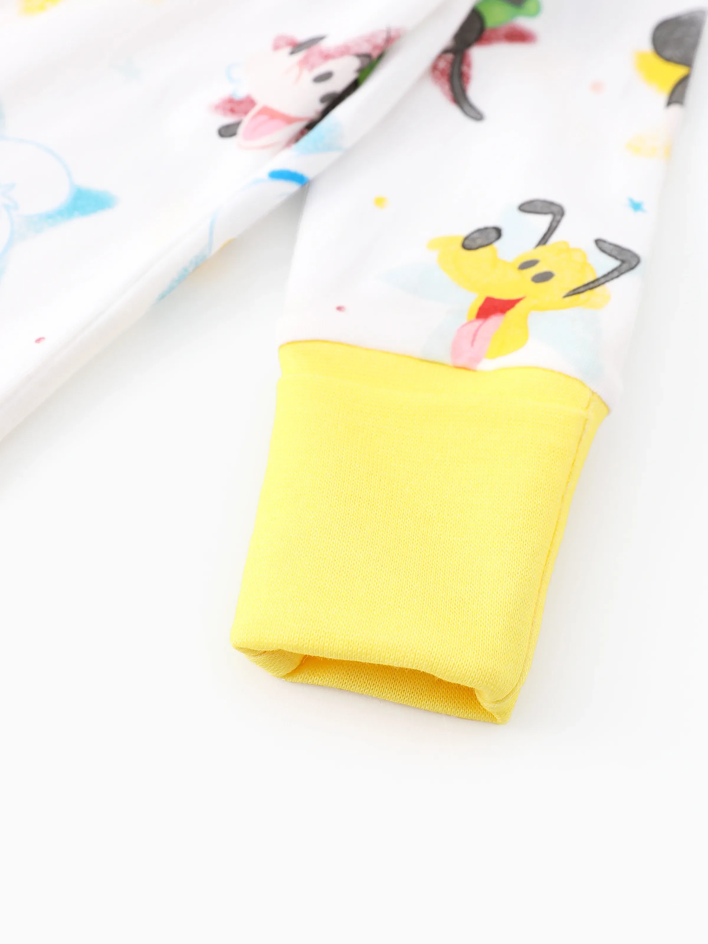 Disney Mickey and Friends Baby Boy/Girl Organic Cotton Ribbed Cuffs Jumpsuit White - Image 6
