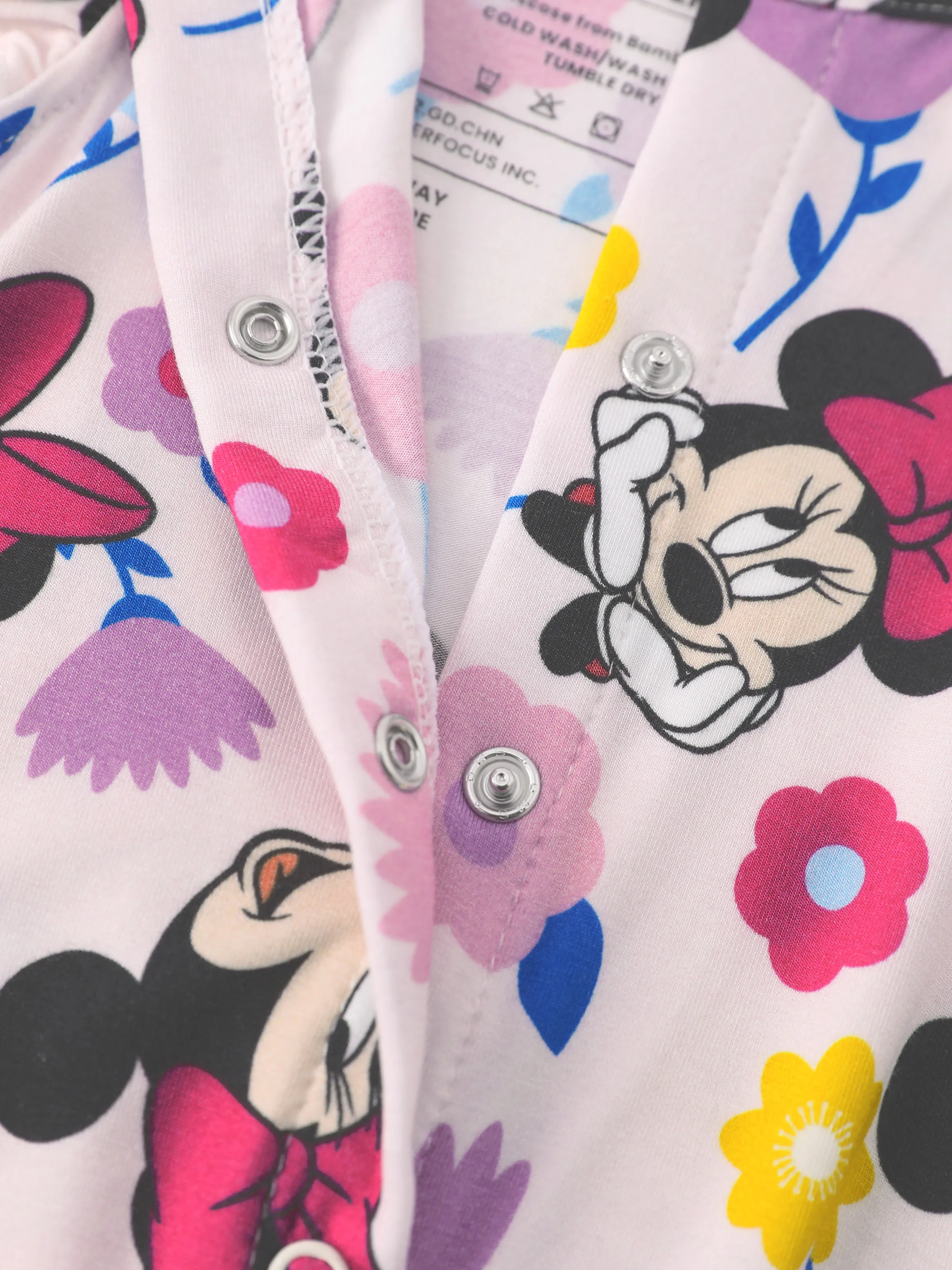 Disney Mickey and Friends Baby Girl 2pcs Minnie Bamboo Ruffled Allover Print Romper Hot Pink - Image 8