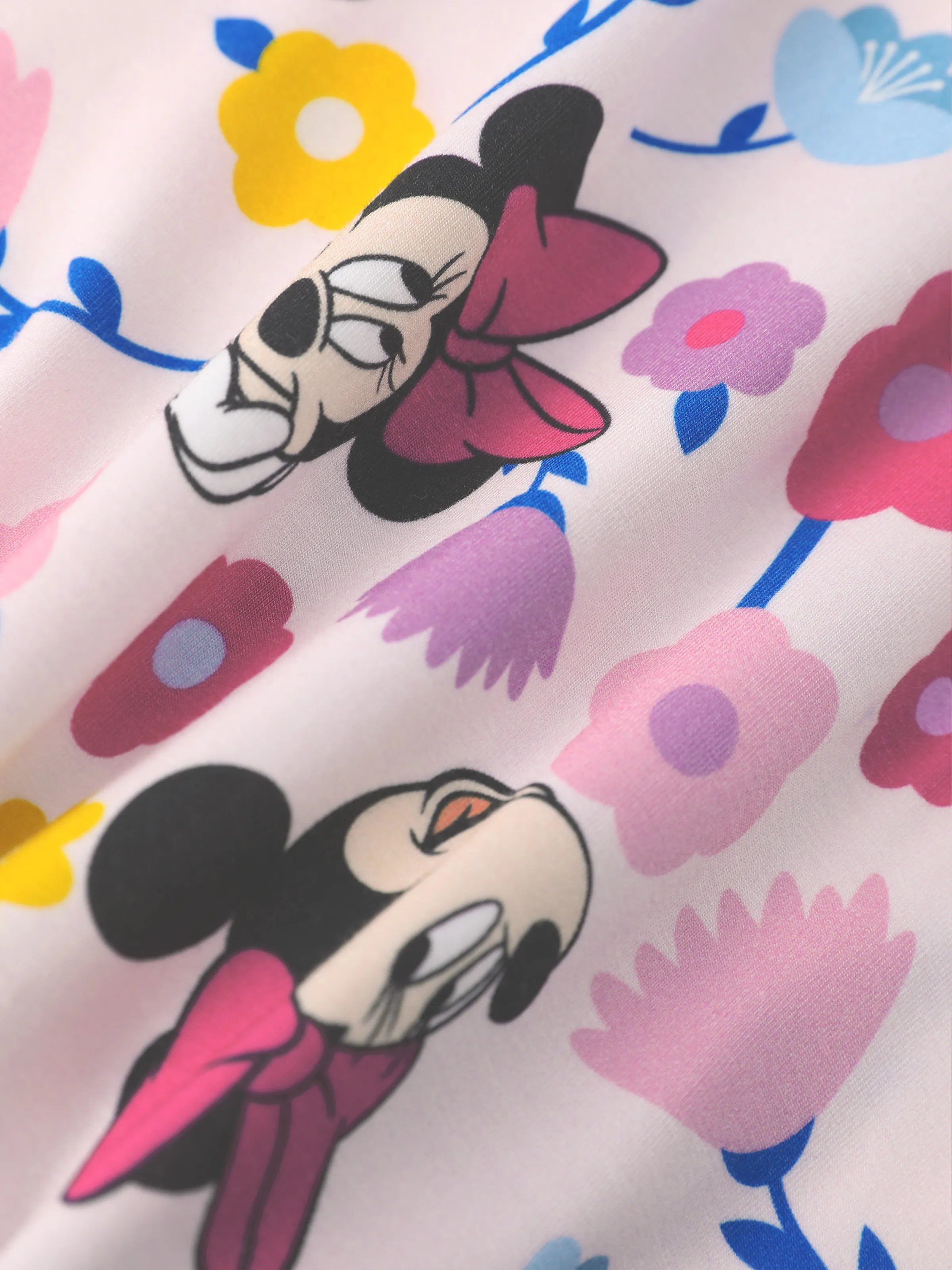 Disney Mickey and Friends Baby Girl 2pcs Minnie Bamboo Ruffled Allover Print Romper Hot Pink - Image 9