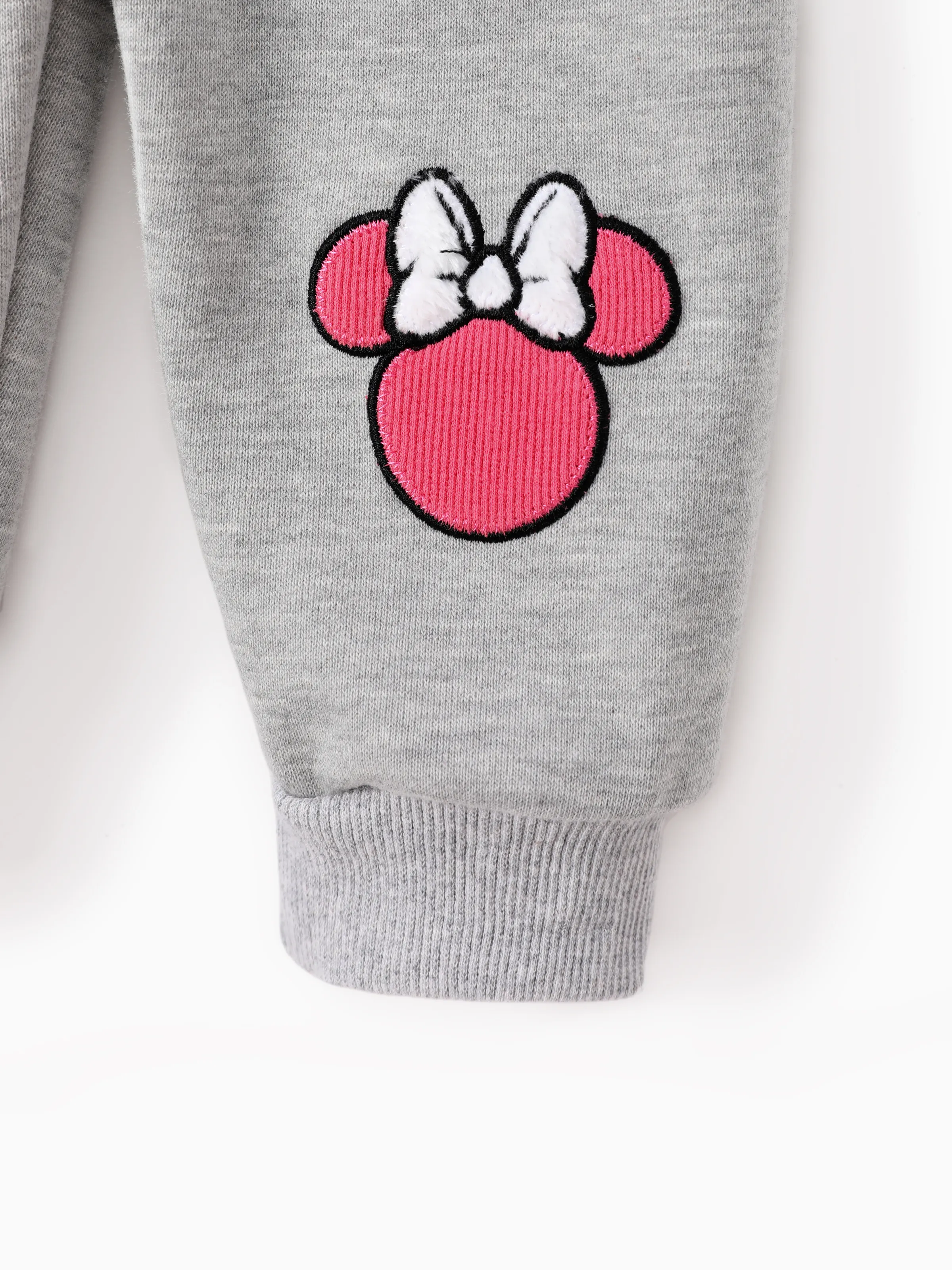 Disney Mickey and Friends Baby Girl 2pcs Minnie Naia™ Polka Dots Colorblock Long-sleeve Jumpsuit And Character Embroidered Pants Set Roseo - Image 11
