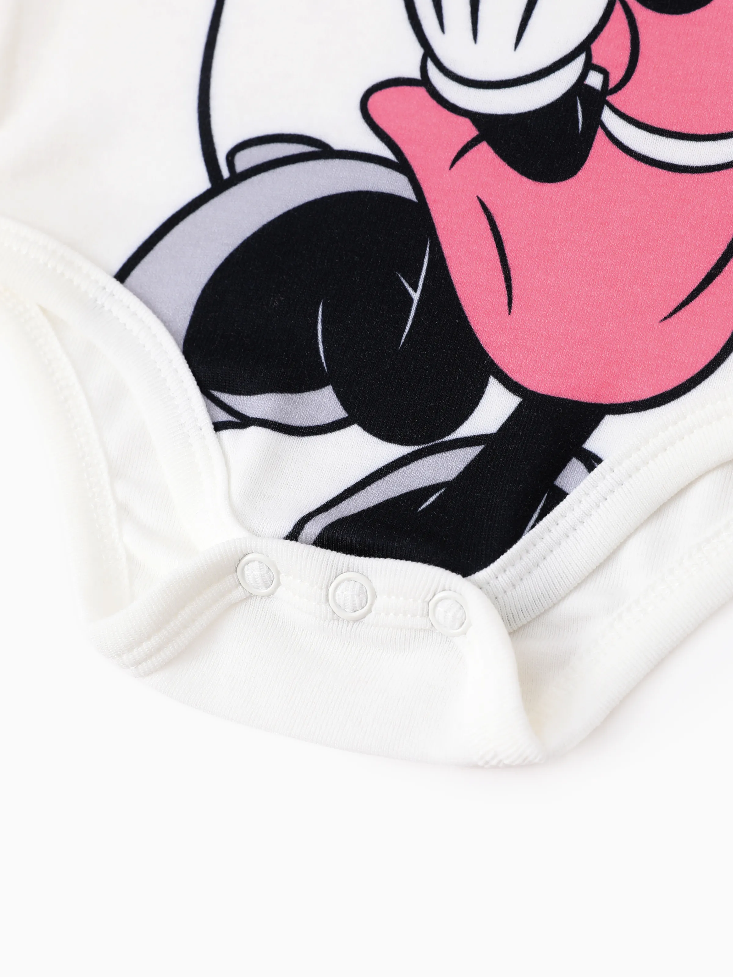 Disney Mickey and Friends Baby Girl 2pcs Minnie Naia™ Polka Dots Colorblock Long-sleeve Jumpsuit And Character Embroidered Pants Set Roseo - Image 6