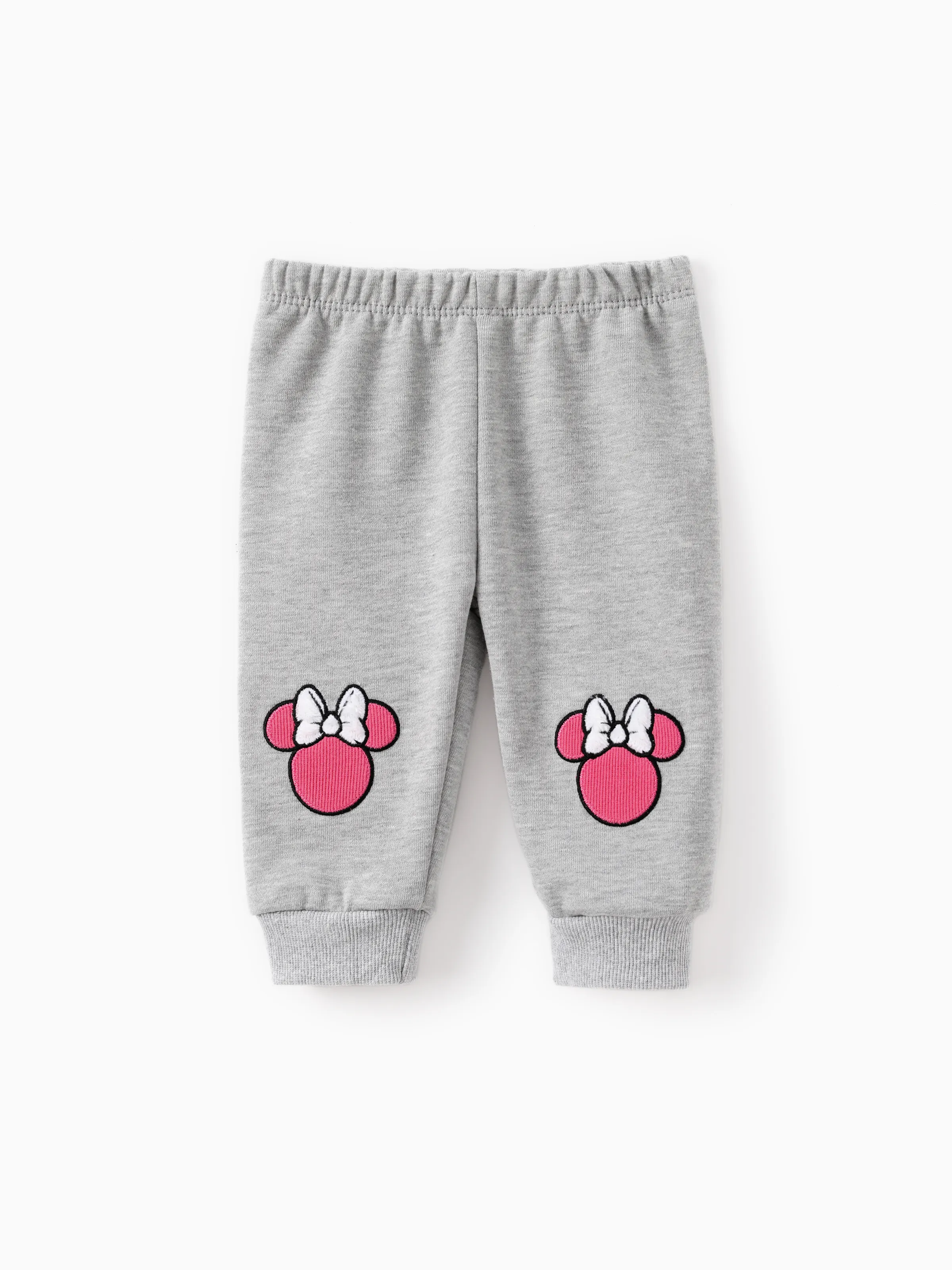 Disney Mickey and Friends Baby Girl 2pcs Minnie Naia™ Polka Dots Colorblock Long-sleeve Jumpsuit And Character Embroidered Pants Set Roseo - Image 8