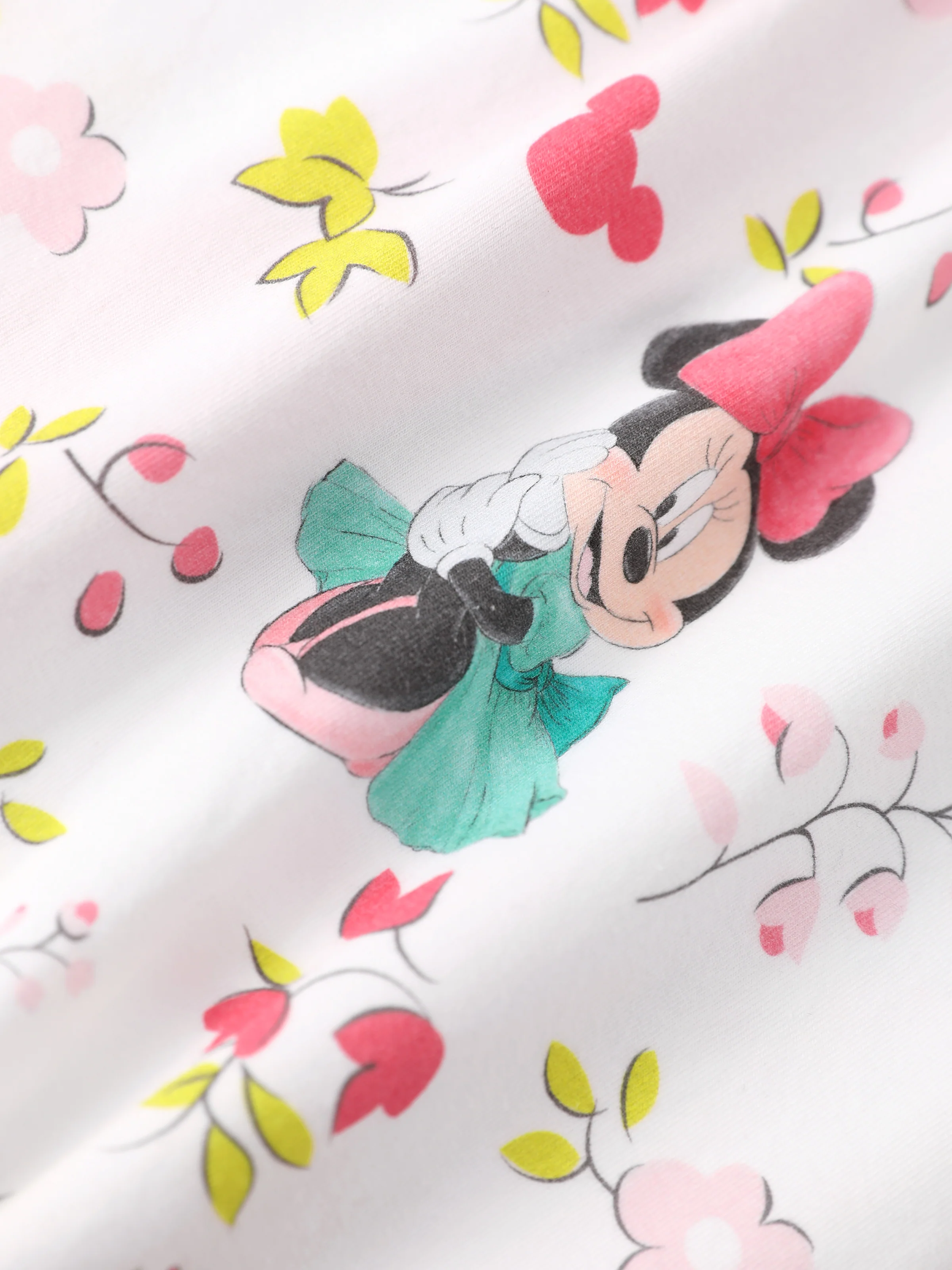 Disney Mickey and Friends Baby Girl Minnie Organic Cotton Colorblock Ribbed Cuffs Jumpsuit Pink Pink - Image 2