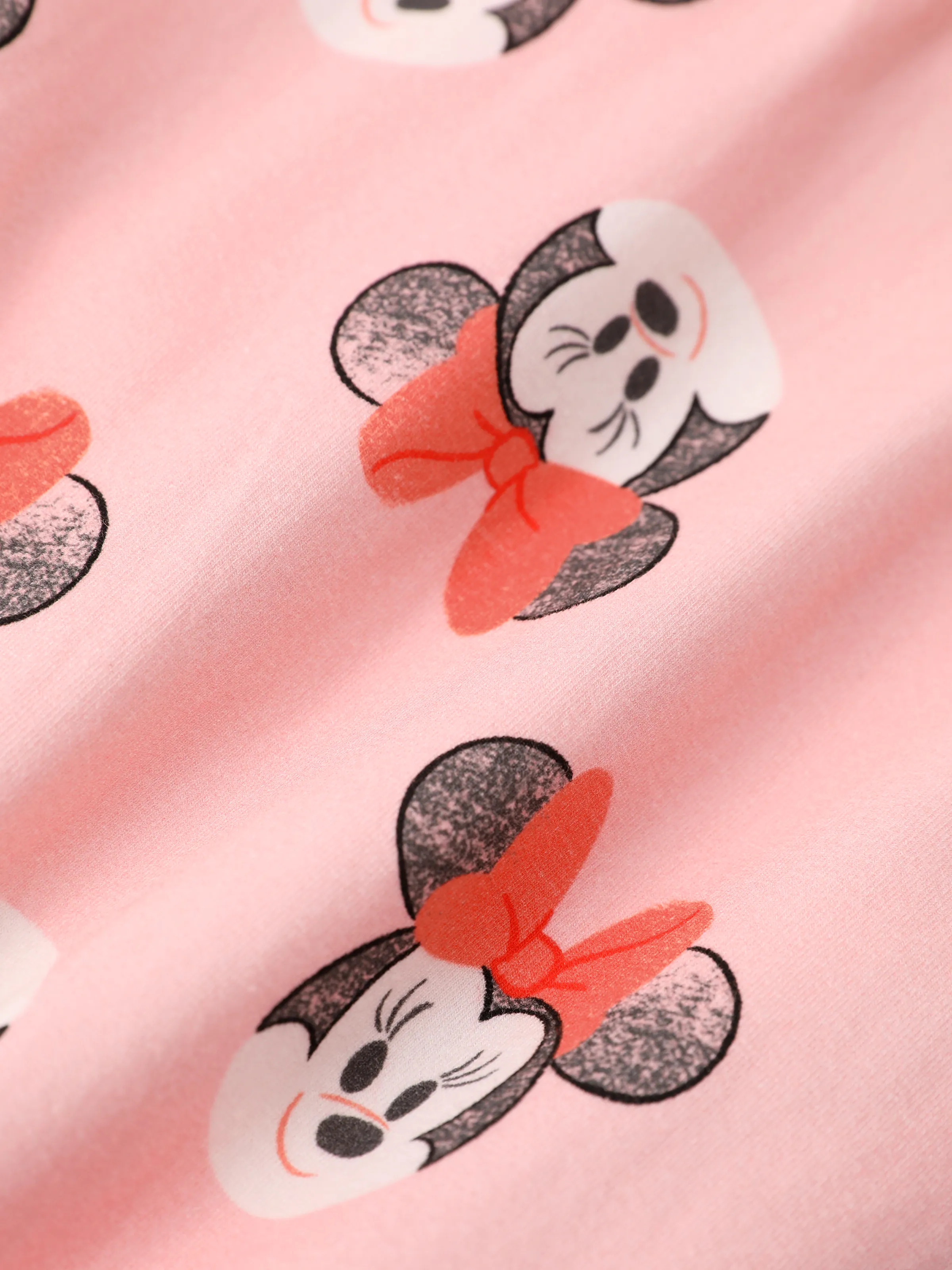 Disney Mickey and Friends Baby Girl Minnie Organic Cotton Ribbed Cuffs Jumpsuit Pink - Image 2