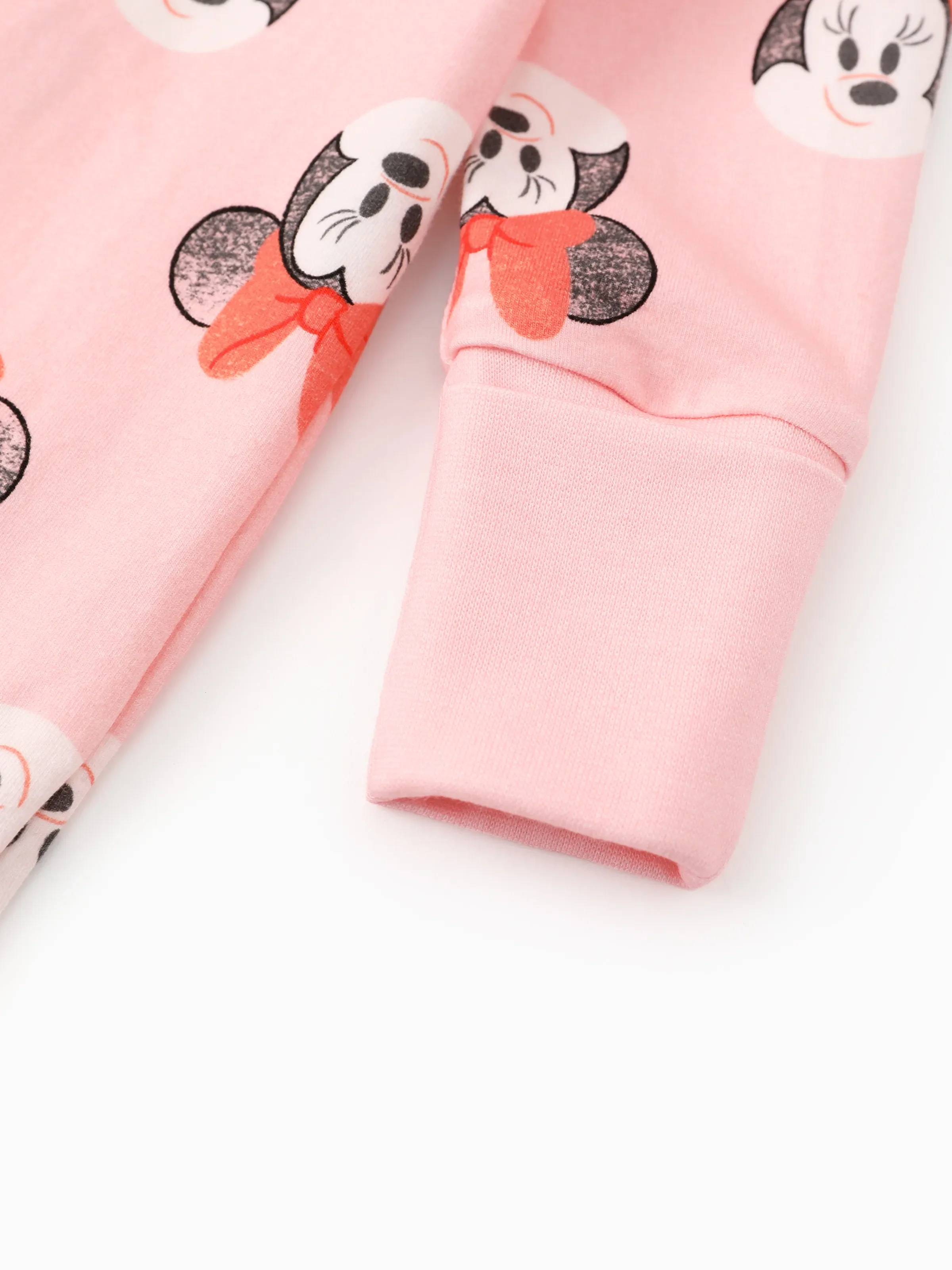 Disney Mickey and Friends Baby Girl Minnie Organic Cotton Ribbed Cuffs Jumpsuit Pink - Image 6
