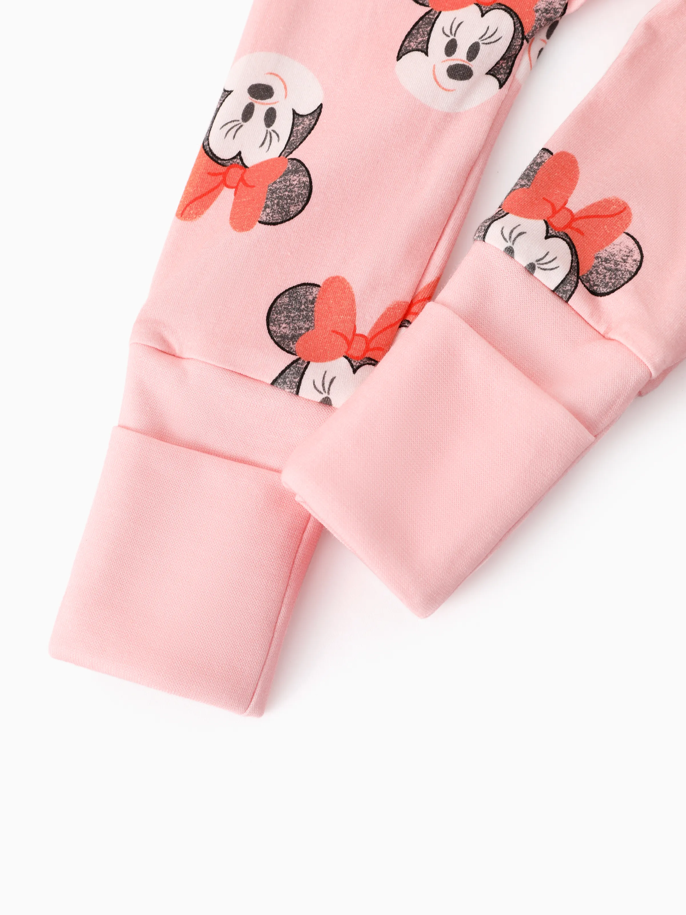 Disney Mickey and Friends Baby Girl Minnie Organic Cotton Ribbed Cuffs Jumpsuit Pink - Image 7