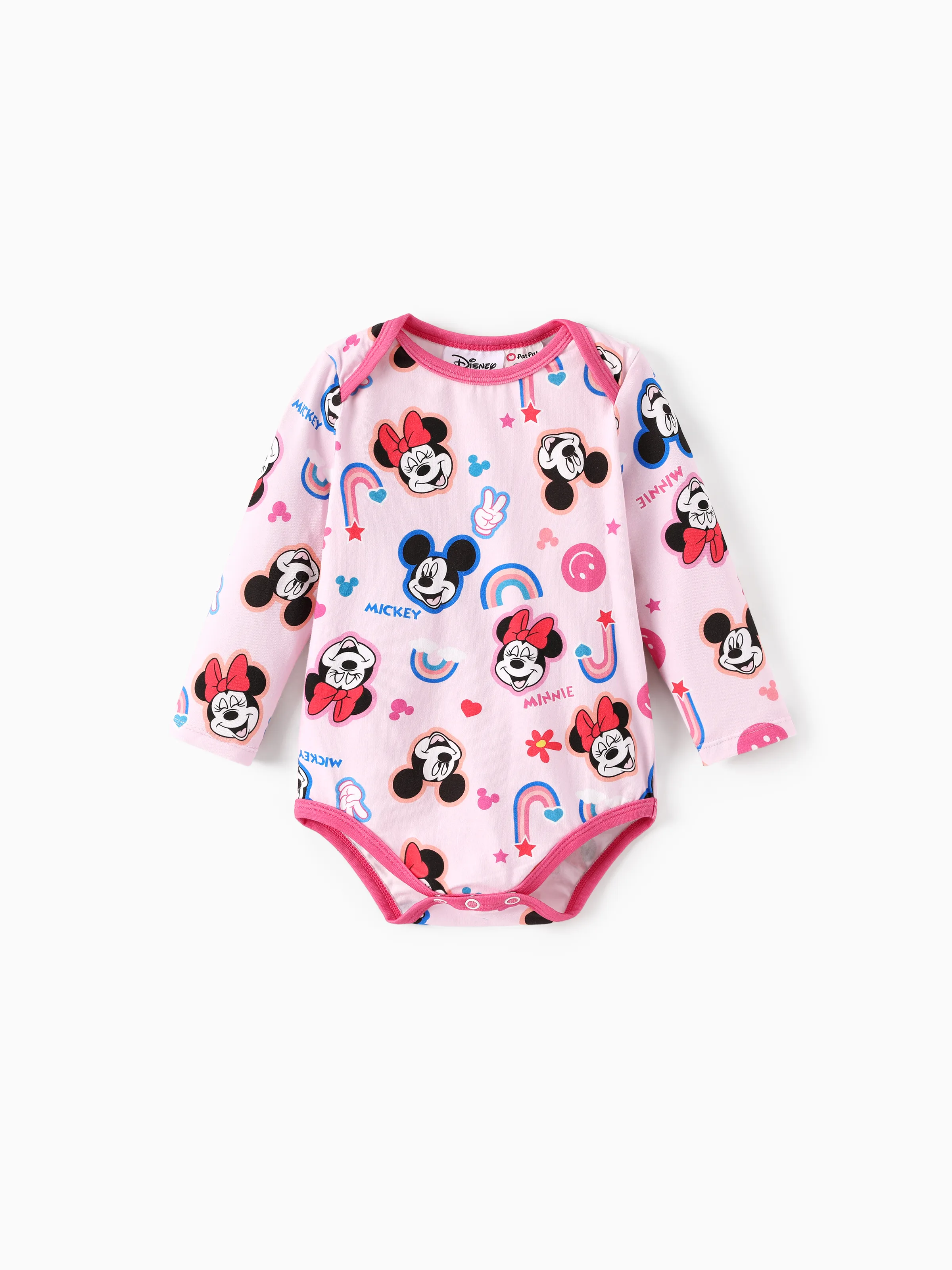 Disney Mickey and Friends Baby Girl 2pcs Minnie Bodysuits and Pants Set Pink - Image 5