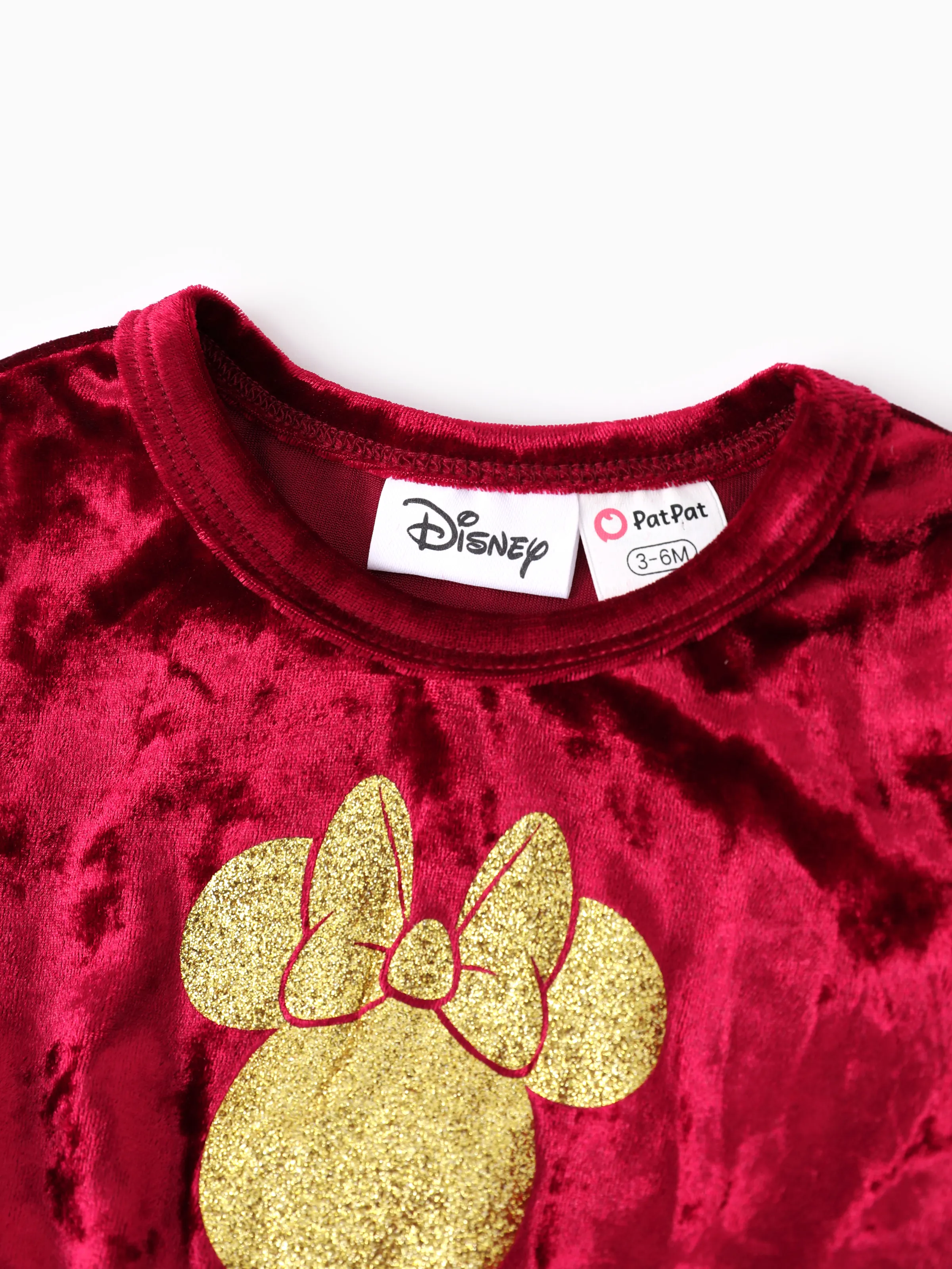 Disney Mickey and Friends Baby/Todder Girl 1pc Character Minnie Mouse Velet Tulle Dress WineRed - Image 5