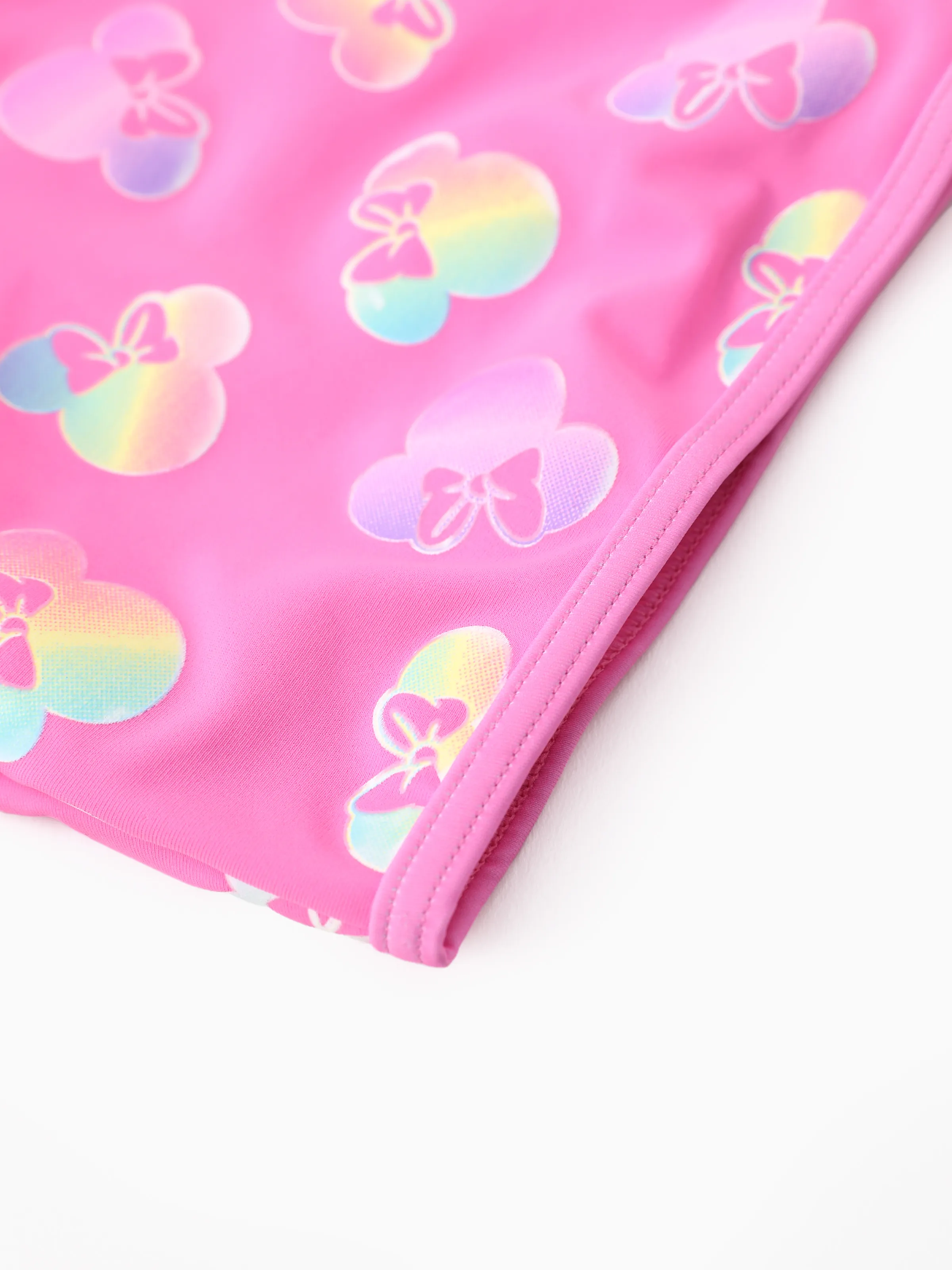 Disney Mickey and Friends Baby/Toddler Girl 2pc Minnie Mouse Ruffled Off Shoulder Color Changing UPF50+ Swimsuit Pink - Image 9