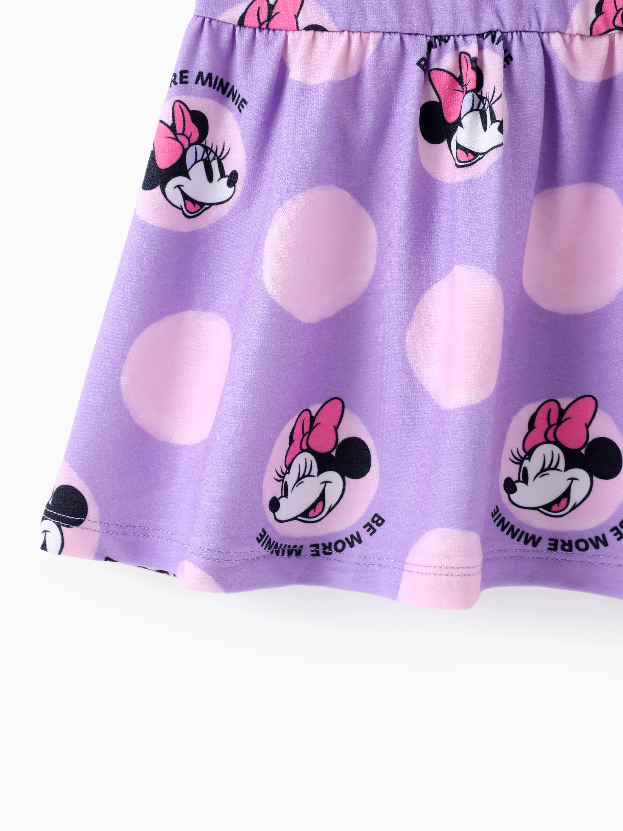 Disney Mickey and Friends Baby/Toddler Girl Minnie Character Print Ruffled Sleeve Dress Purple - Image 5