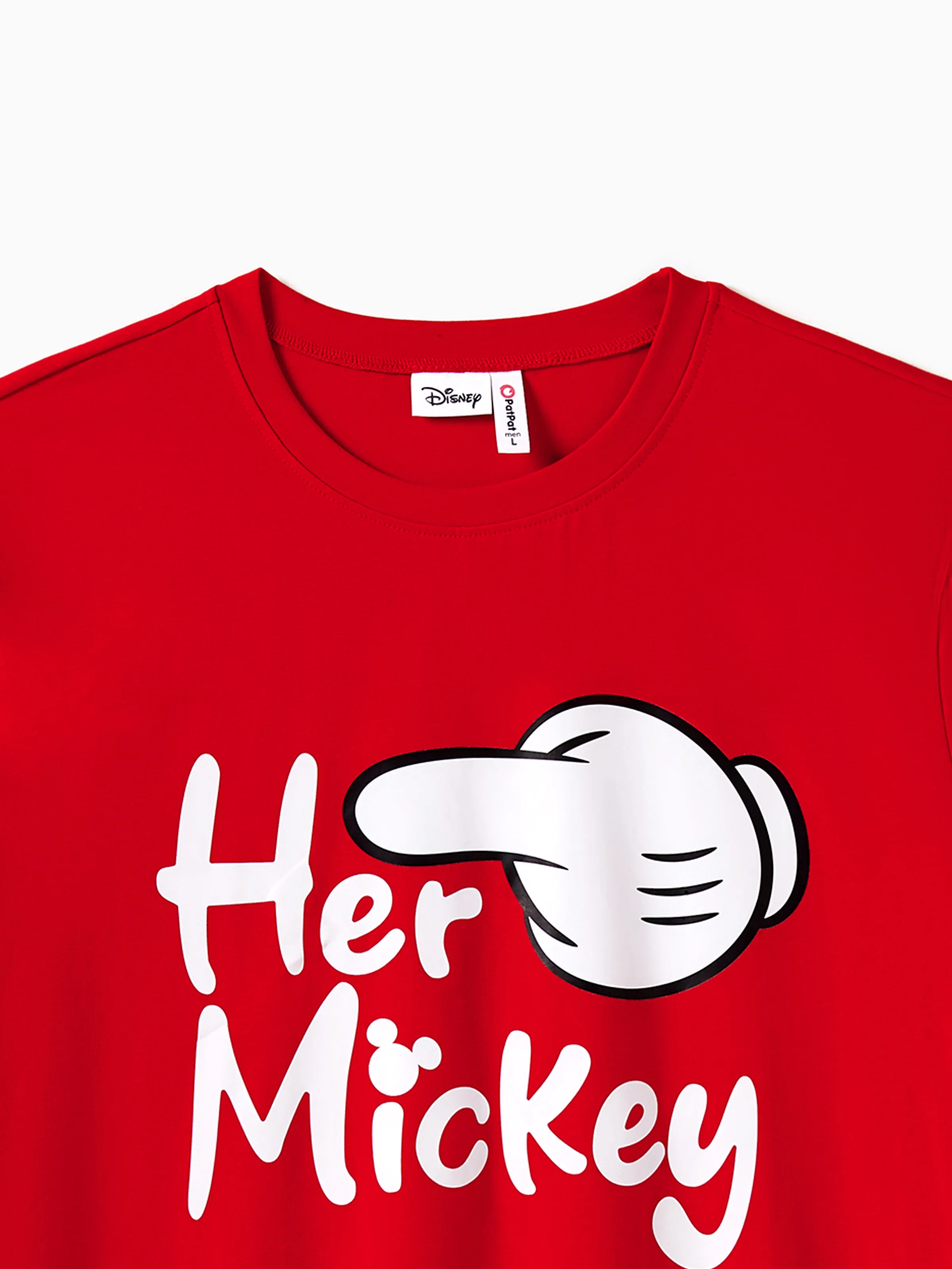 Disney Mickey and Friends Daddy & Daughter Funny Gesture Cotton T-shirt/Dress/Romper for Gift Red - Image 4