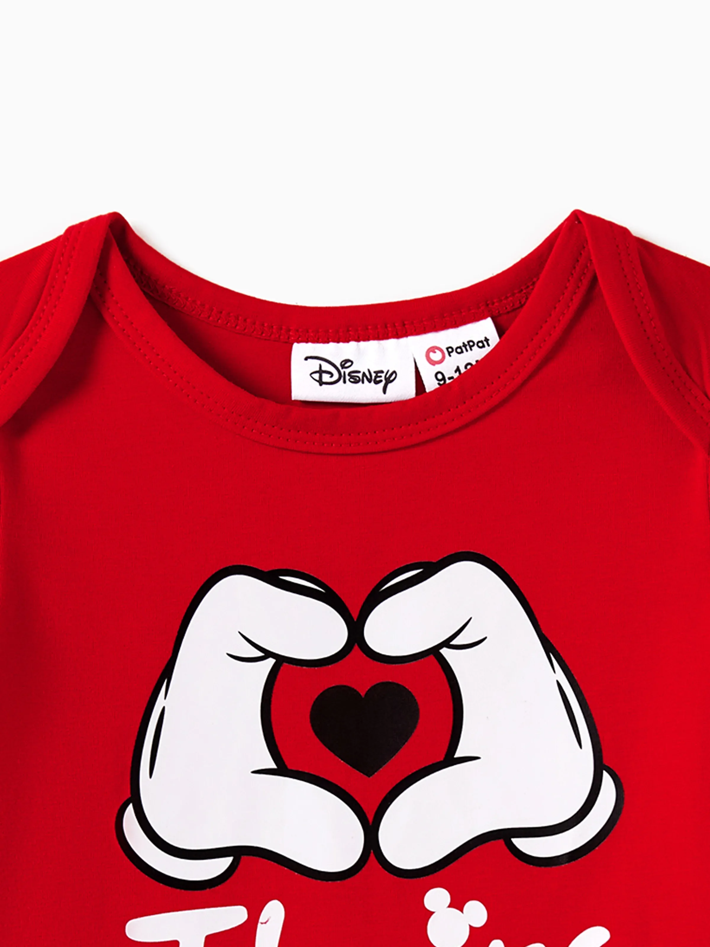 Disney Mickey and Friends Daddy & Daughter Funny Gesture Cotton T-shirt/Dress/Romper for Gift Red - Image 9