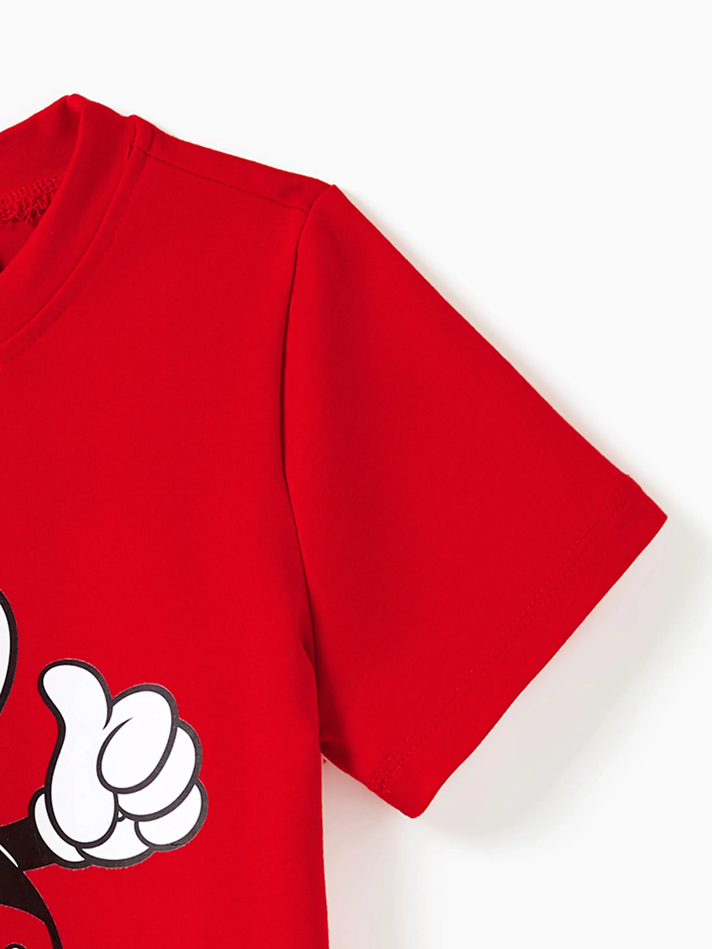 Disney Mickey and Friends Daddy & Son Funny Gesture Cotton T-shirt for Gift Red - Image 10