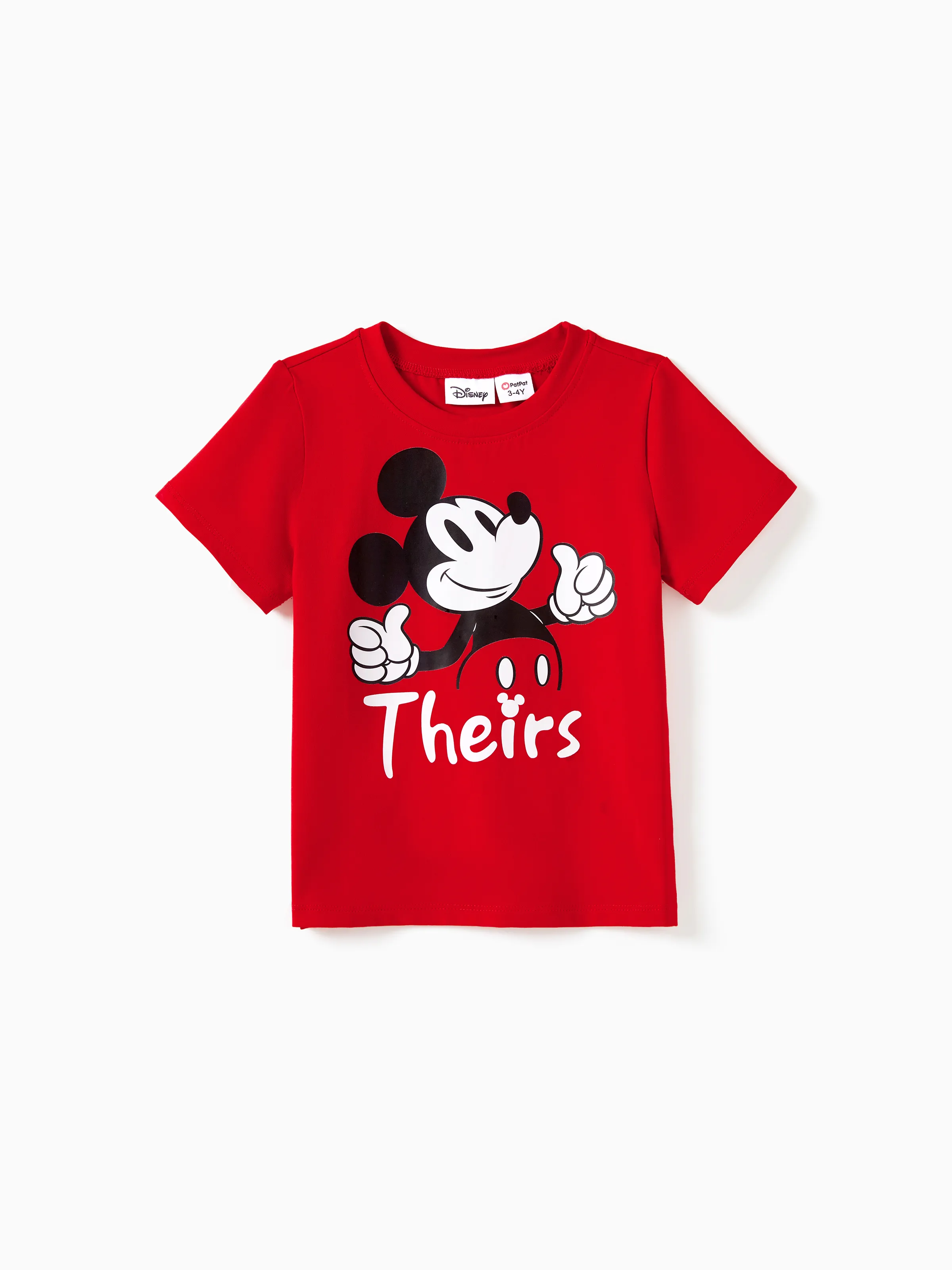 Disney Mickey and Friends Daddy & Son Funny Gesture Cotton T-shirt for Gift Red - Image 8