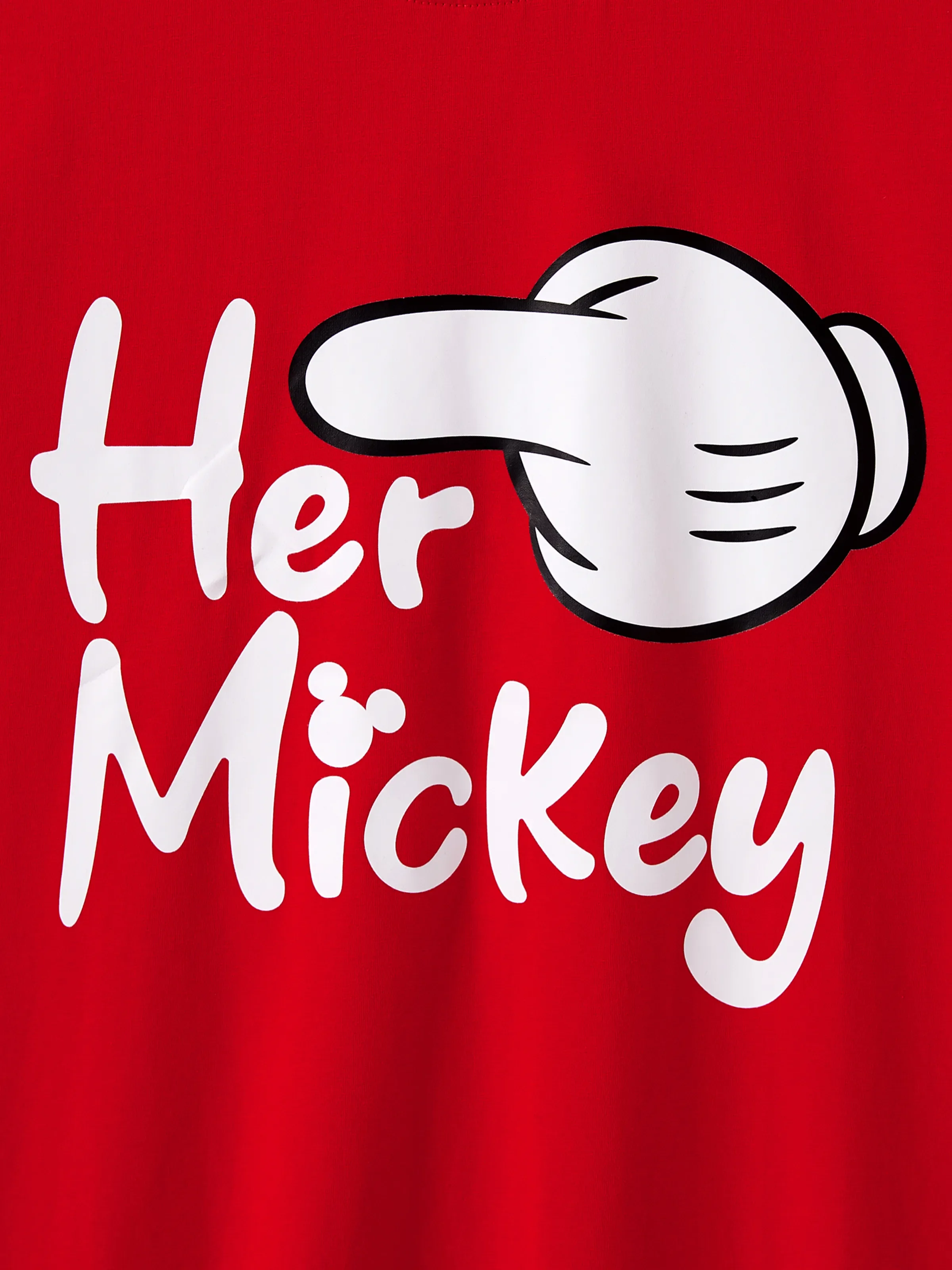 Disney Mickey and Friends Family Matching Funny Gesture Cotton T-shirt/Dress/Romper for Gift Red - Image 19