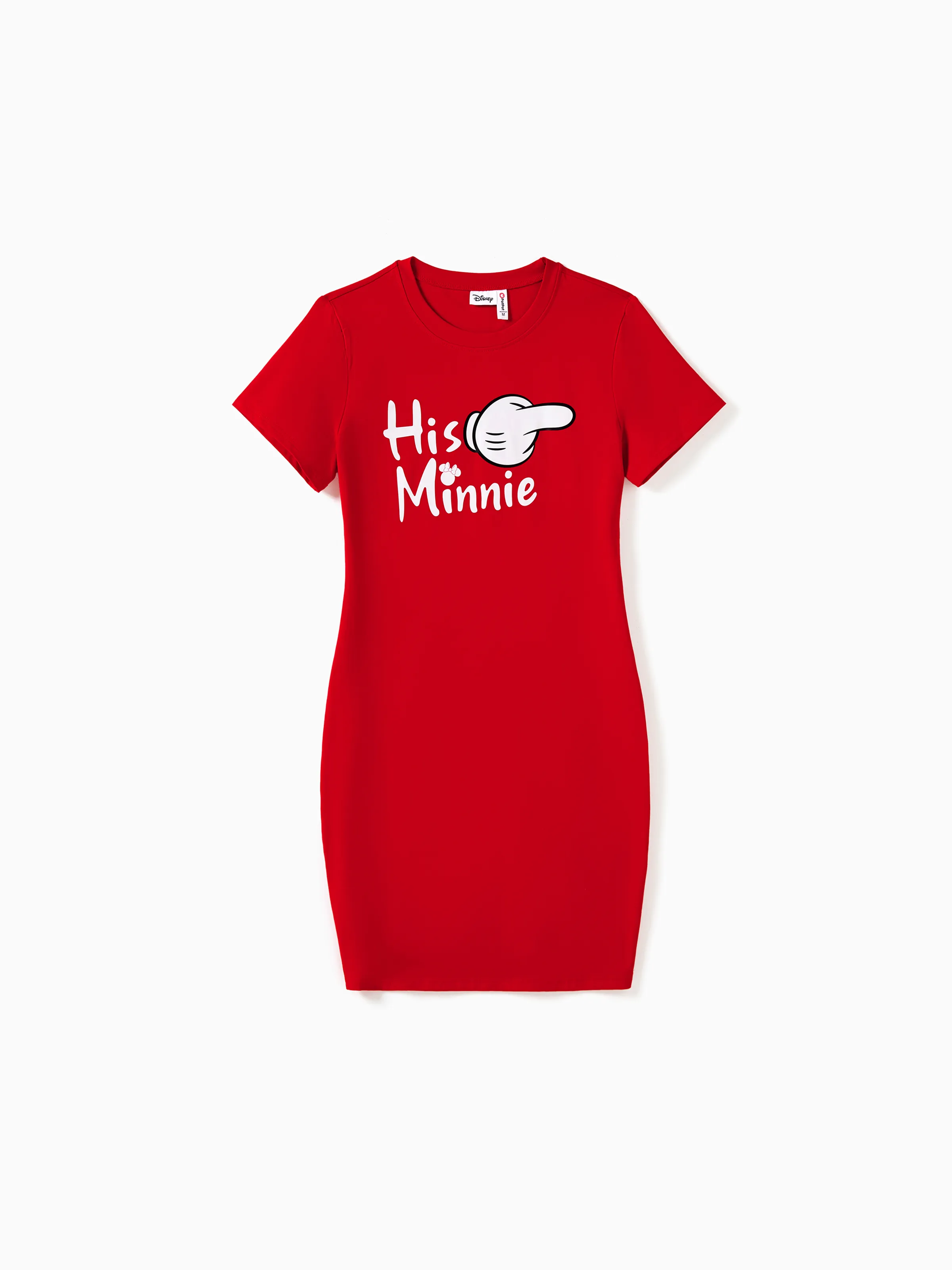 Disney Mickey and Friends Family Matching Funny Gesture Cotton T-shirt/Dress/Romper for Gift Red - Image 2