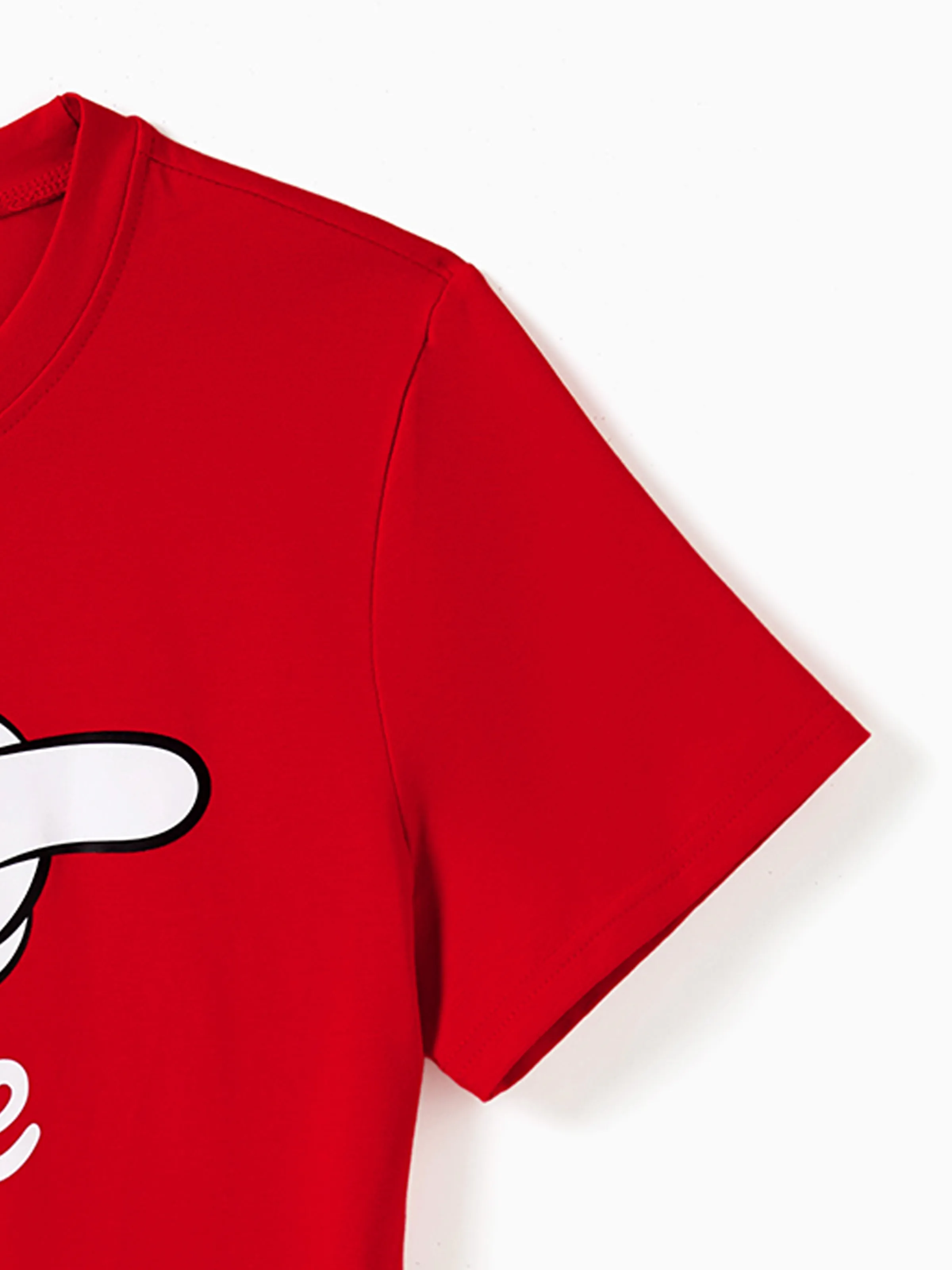 Disney Mickey and Friends Family Matching Funny Gesture Cotton T-shirt/Dress/Romper for Gift Red - Image 4