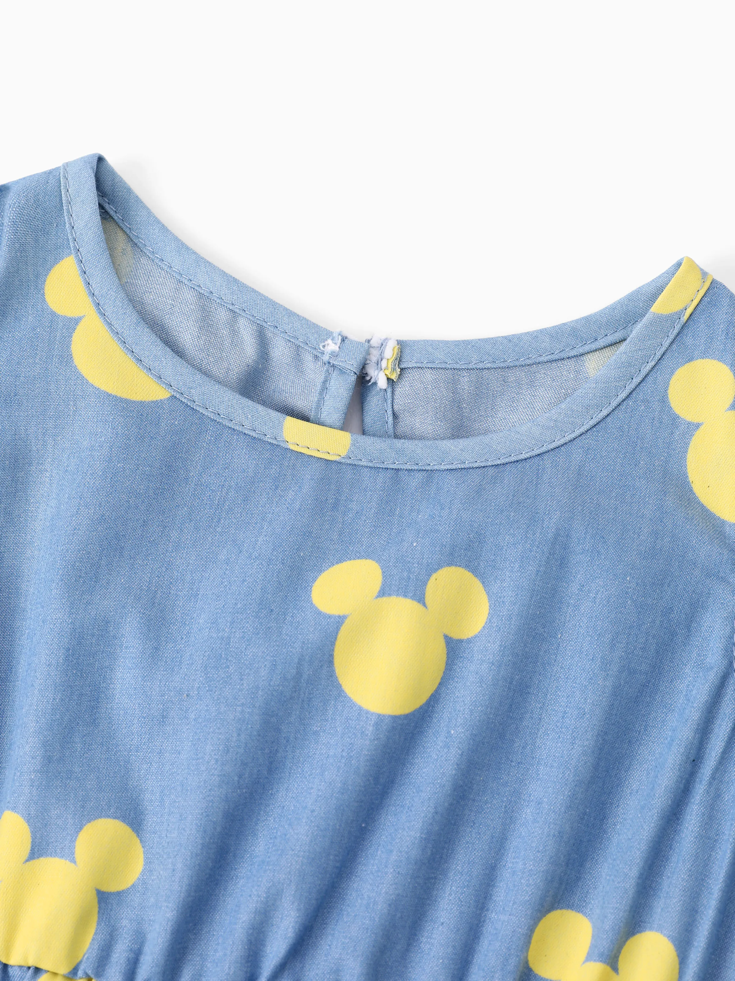 Disney Mickey and Friends Family matching Mickey Mouse Allover Print Denim Dresse/Jumpsuit/T-shirt Blue - Image 12