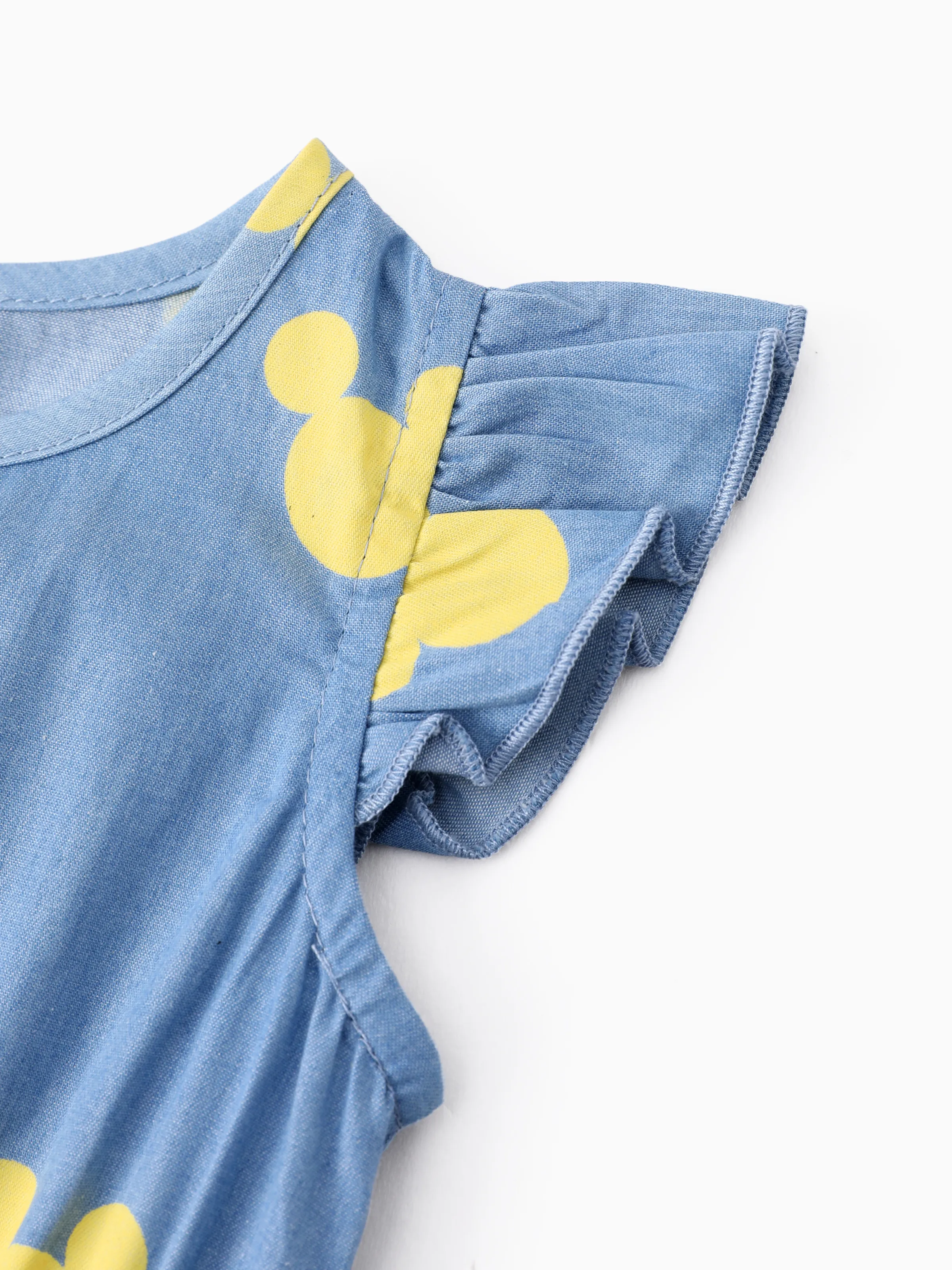 Disney Mickey and Friends Family matching Mickey Mouse Allover Print Denim Dresse/Jumpsuit/T-shirt Blue - Image 14