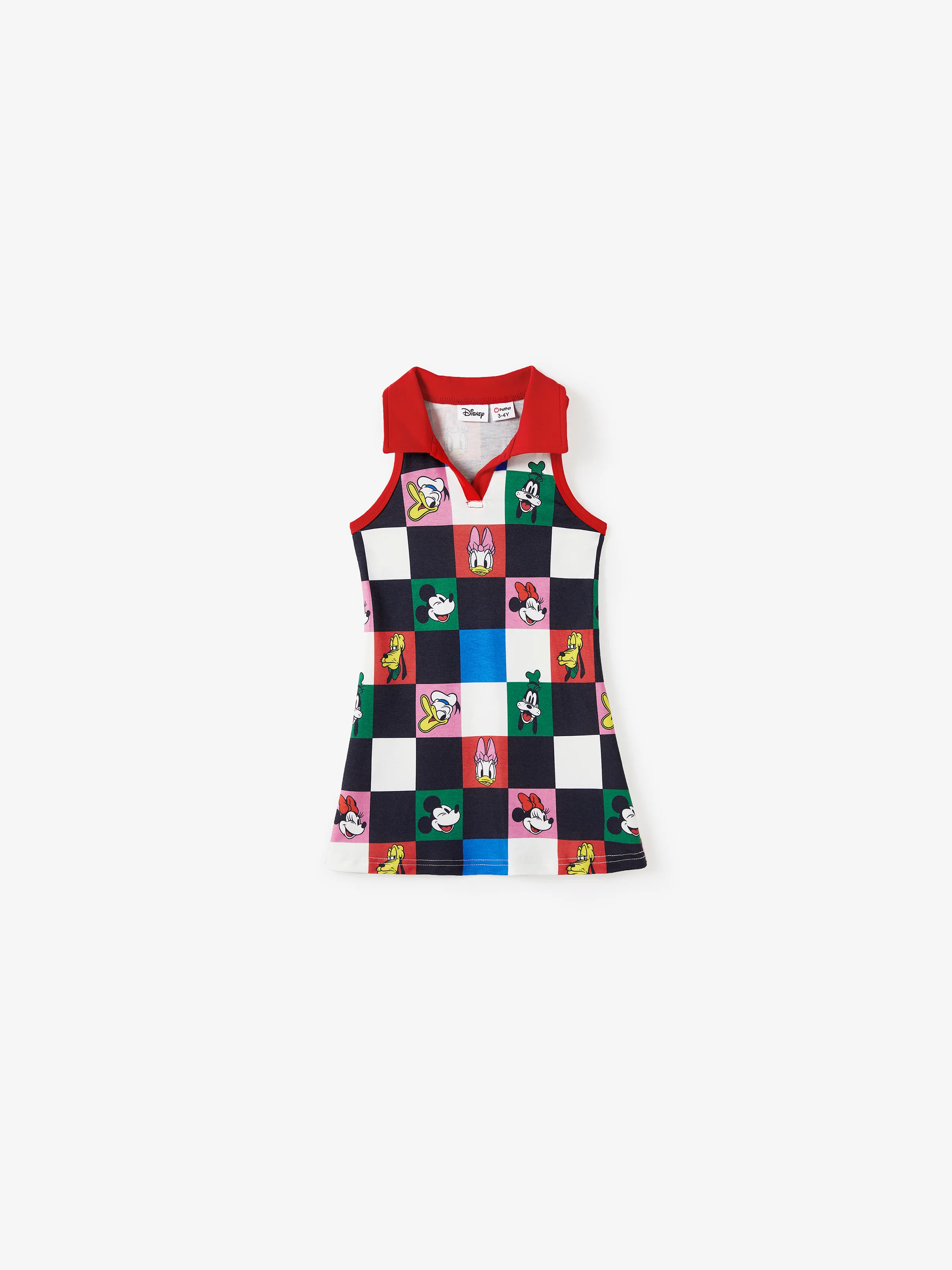 Disney Mickey and Friends Family Matching Naia™ Colorful Checkered Pattern Top/Sleeveless Dress/Onesie Multi-color - Image 7