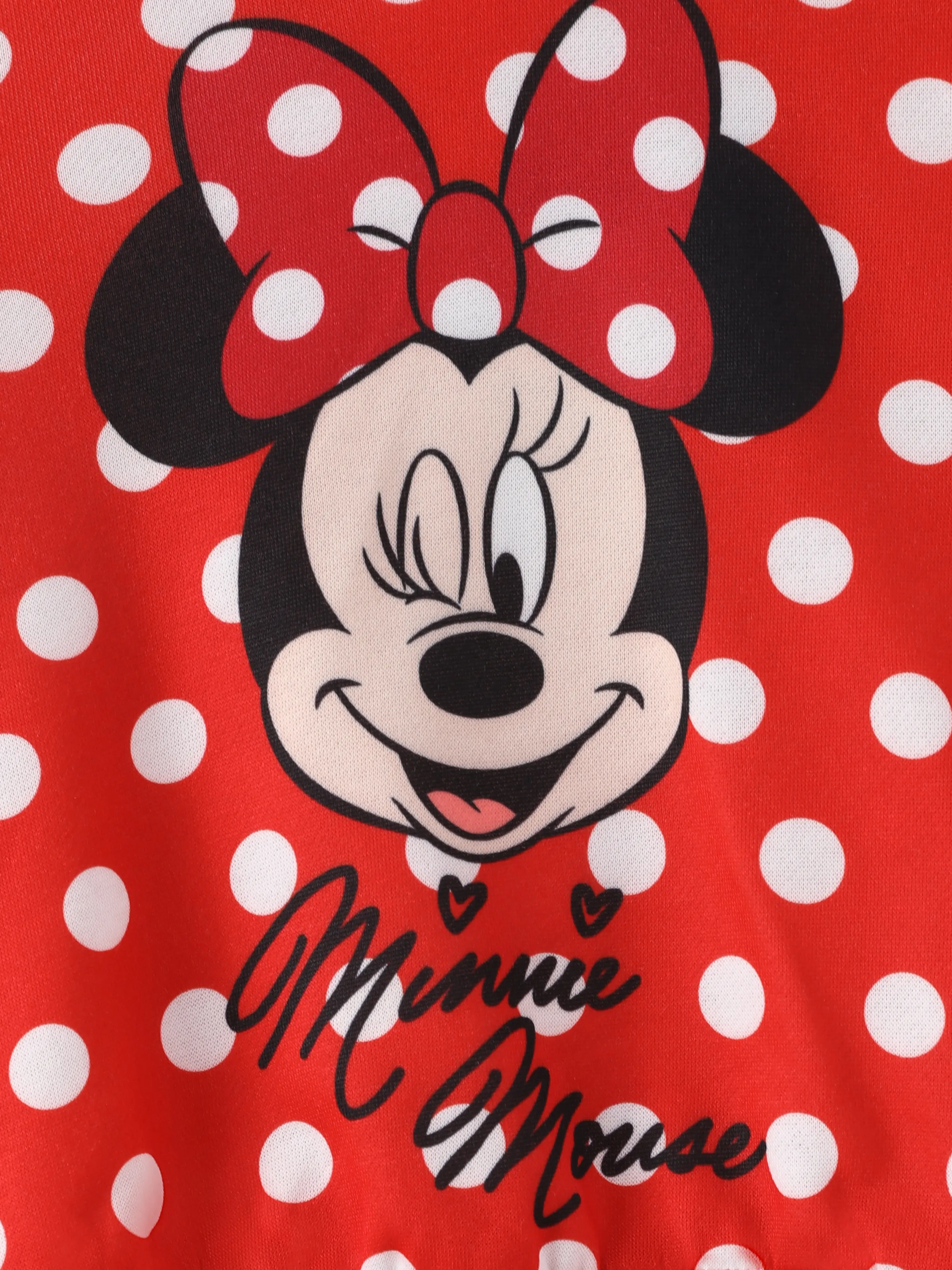 Disney Mickey and Friends Toddler/Kid Girl Minnie Polka Dots Print Hooded Sweatshirt Red - Image 6