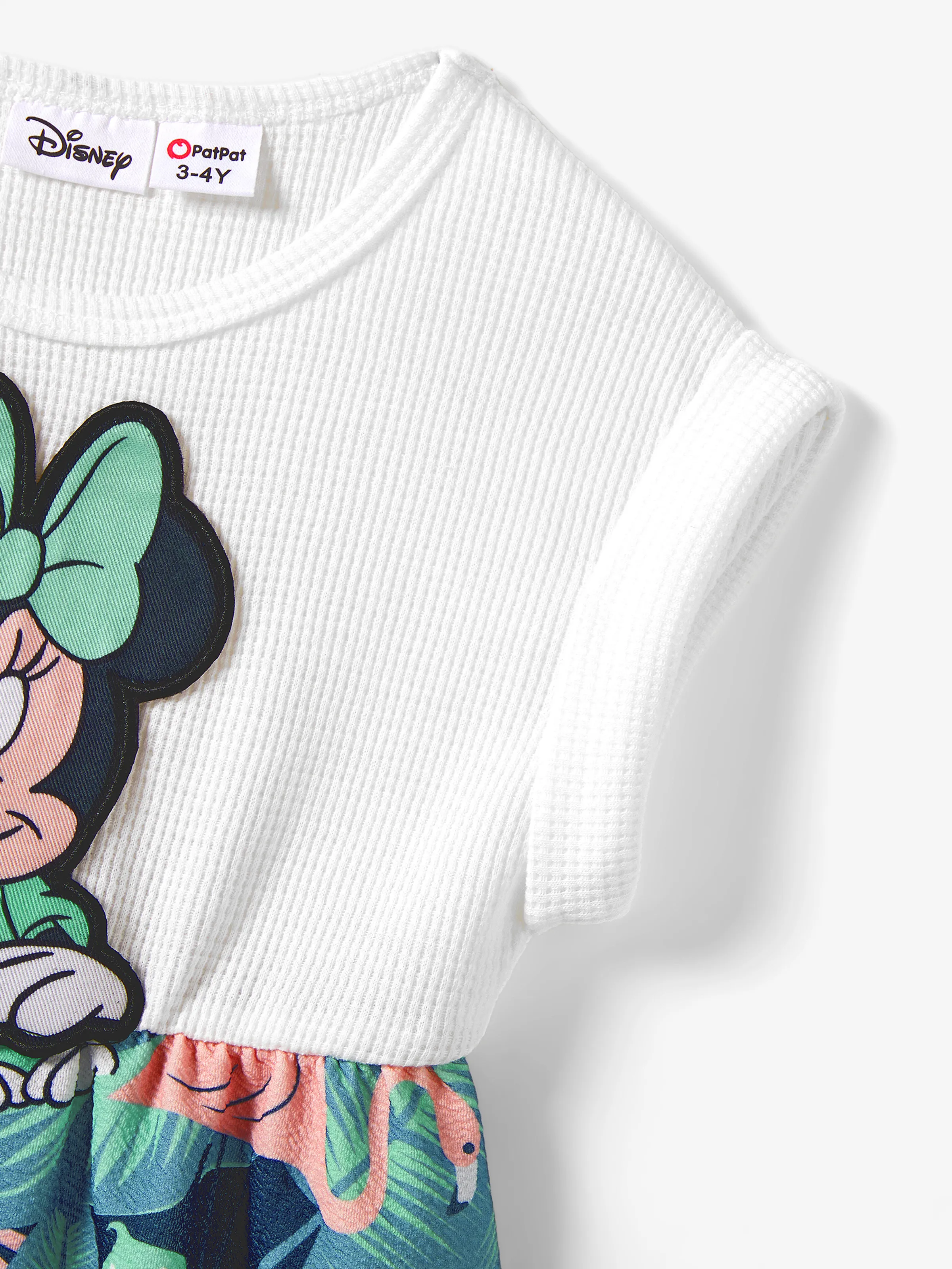 Disney Mickey and Friends Mommy & me Tropical Botanical Print Waffle Fabric Dress greenwhite - Image 11