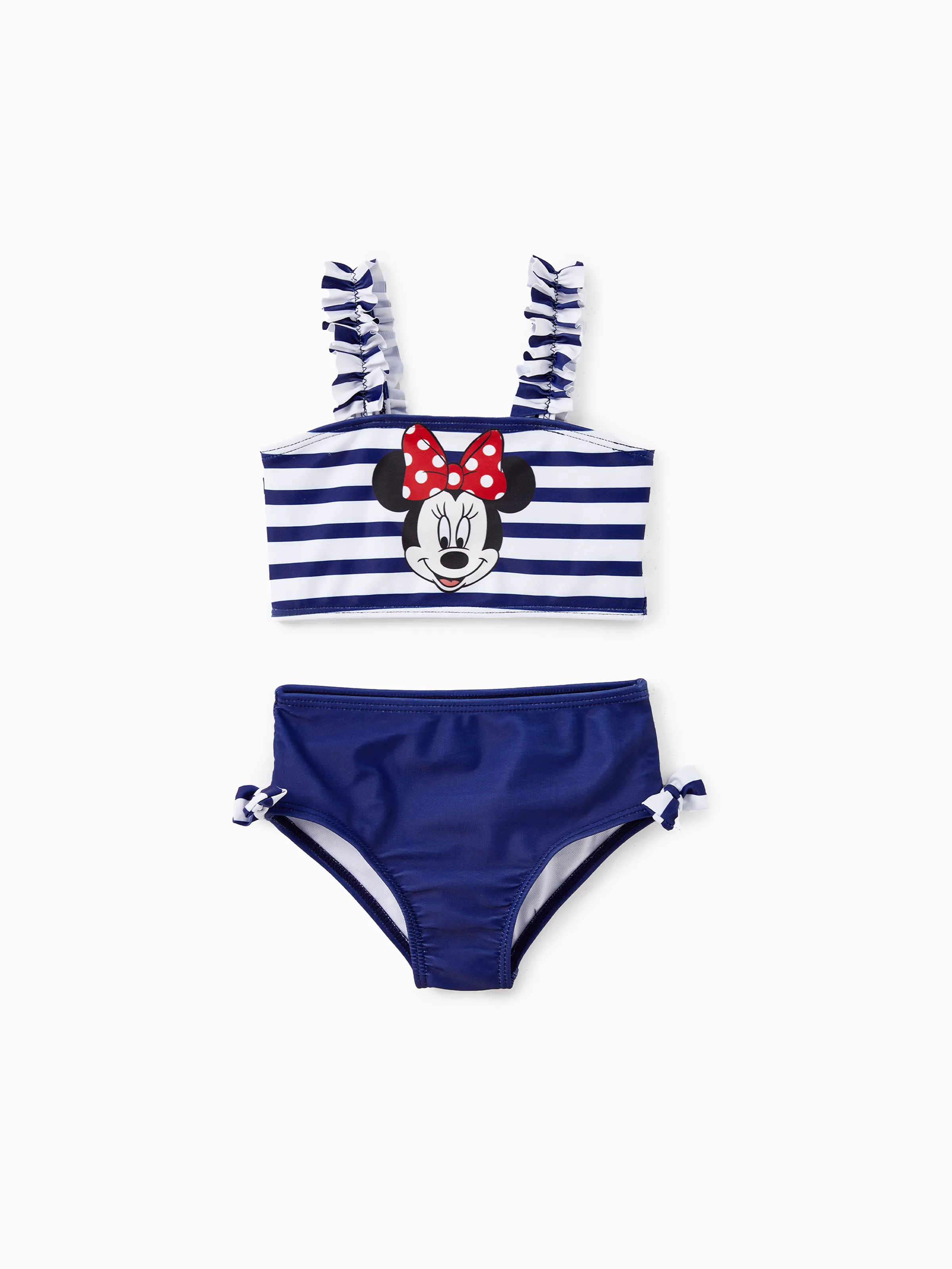 Funny Disney Mickey and Friends Sibling Set Boy/Girl Minnie/Mickey Character Stripped Swimsuit Dark Blue - Image 7