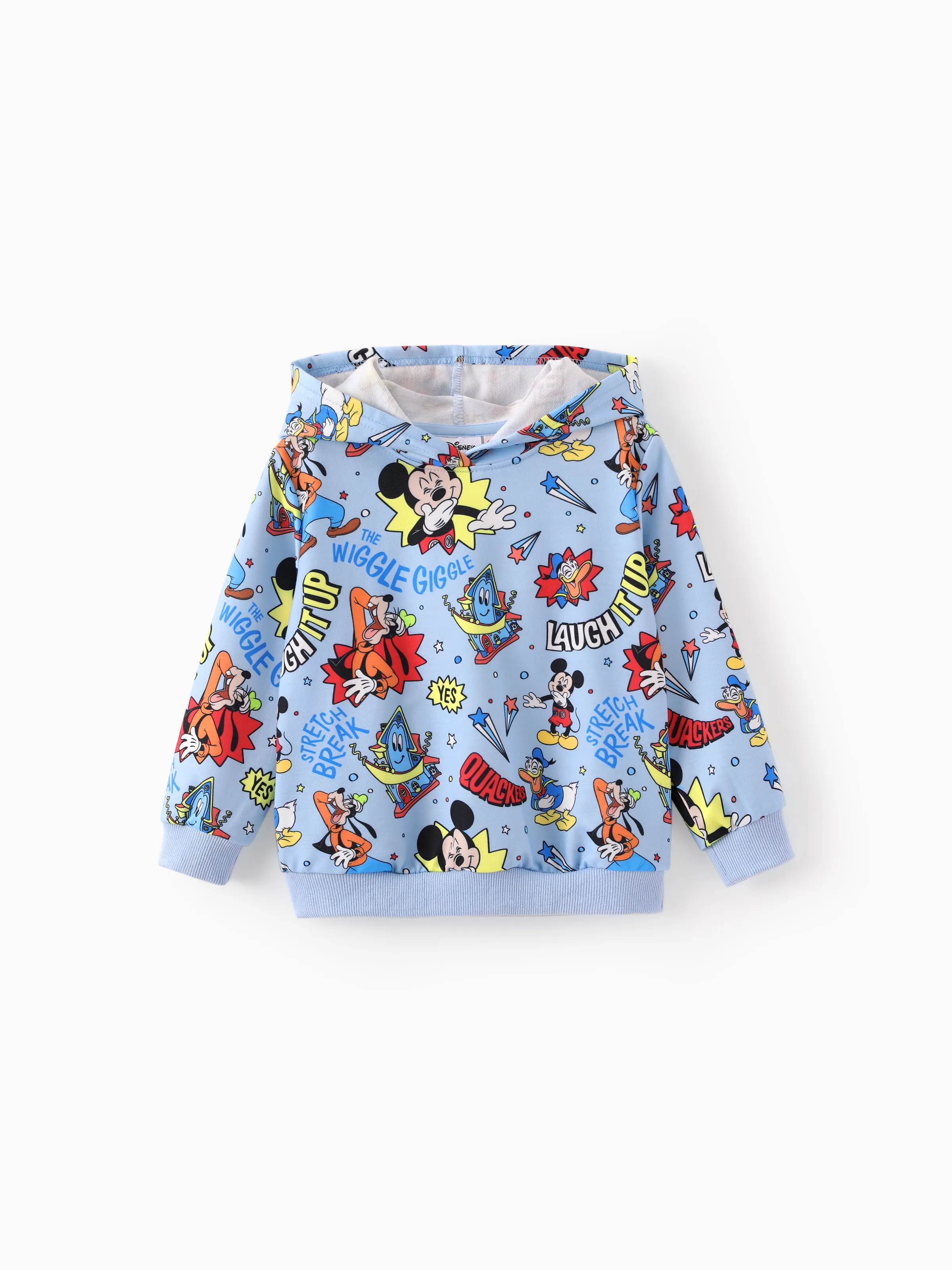 Disney Mickey and Friends Toddler Boy 2pcs Mickey Mouse Cotton Hooded Sweatshirt and Pants Sets Light Blue - Image 3