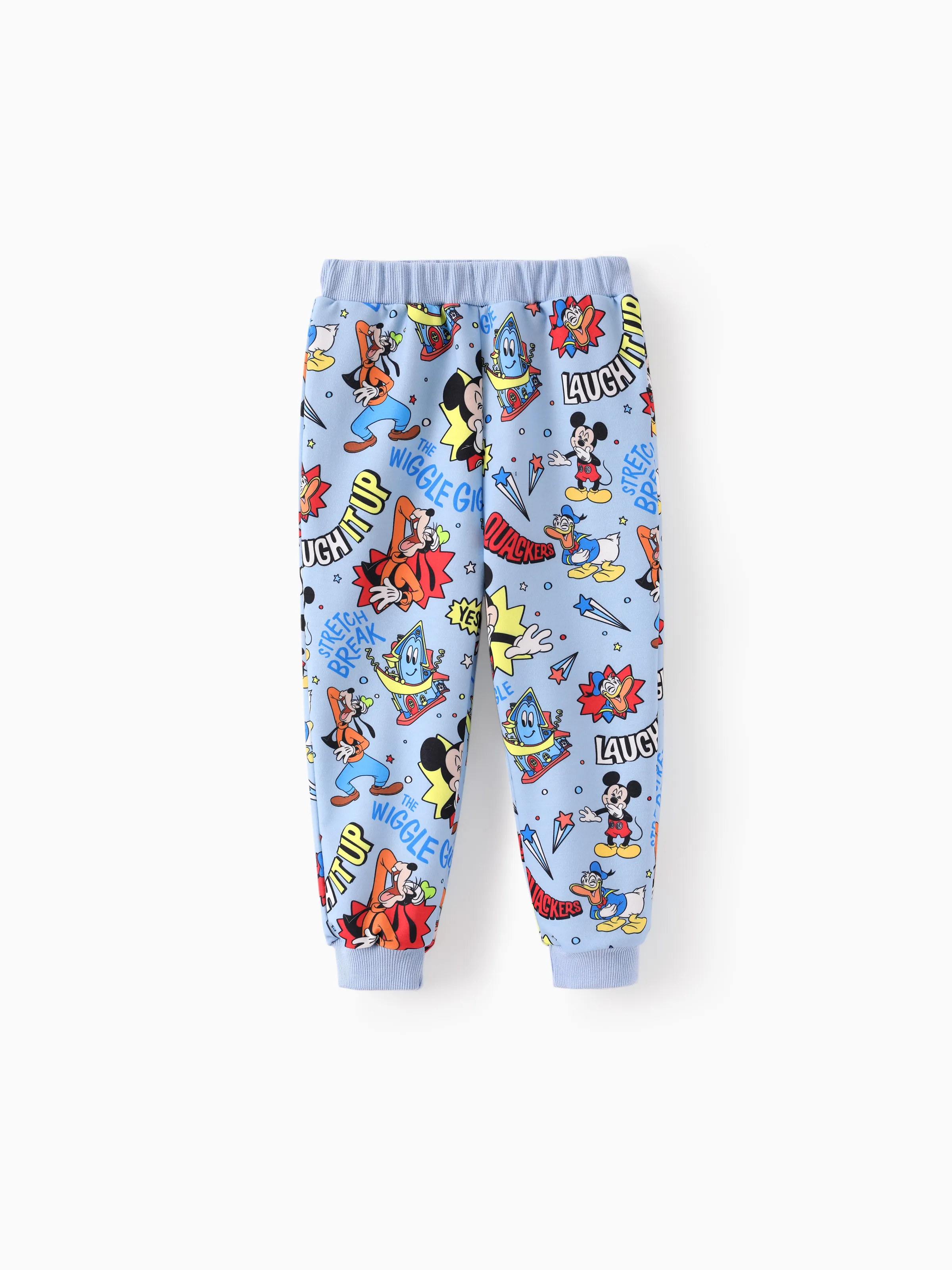Disney Mickey and Friends Toddler Boy 2pcs Mickey Mouse Cotton Hooded Sweatshirt and Pants Sets Light Blue - Image 4