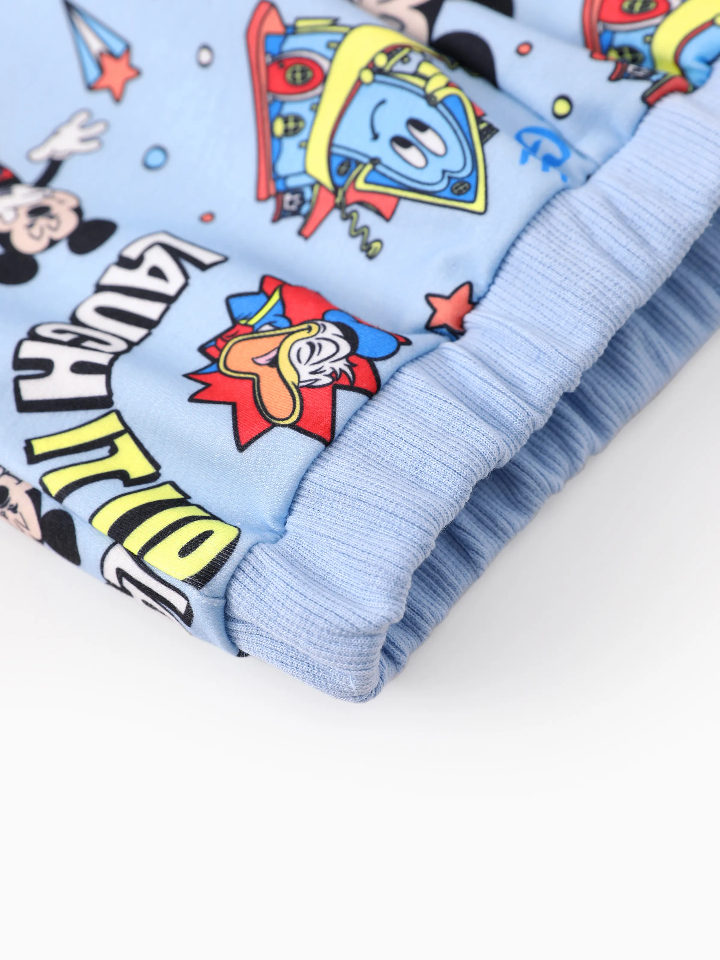 Disney Mickey and Friends Toddler Boy 2pcs Mickey Mouse Cotton Hooded Sweatshirt and Pants Sets Light Blue - Image 8