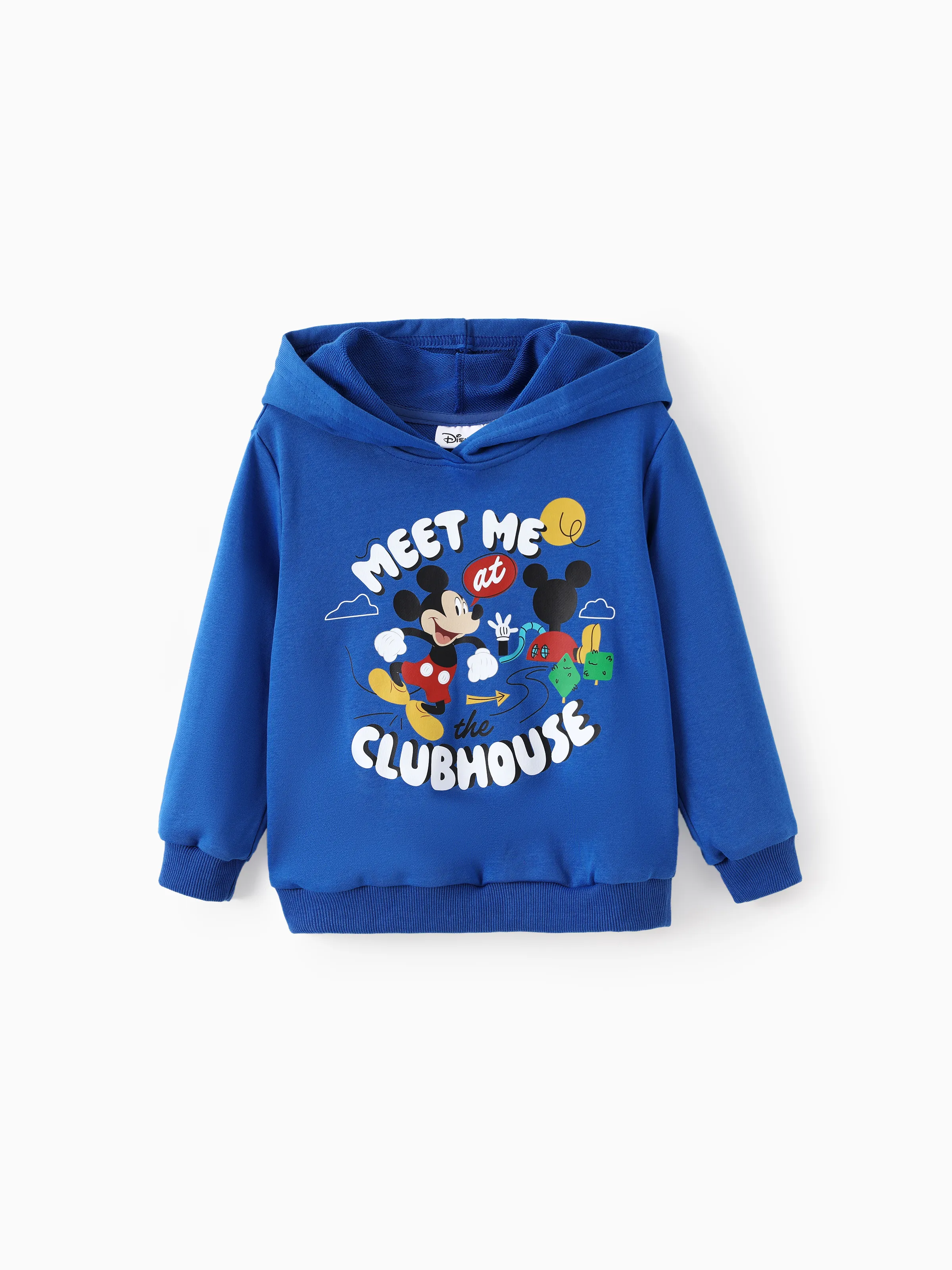 Disney Mickey and Friends Toddler Boy Childlike Cotton Hooded Sweatshirt and Pants Sets Deep Blue - Image 3