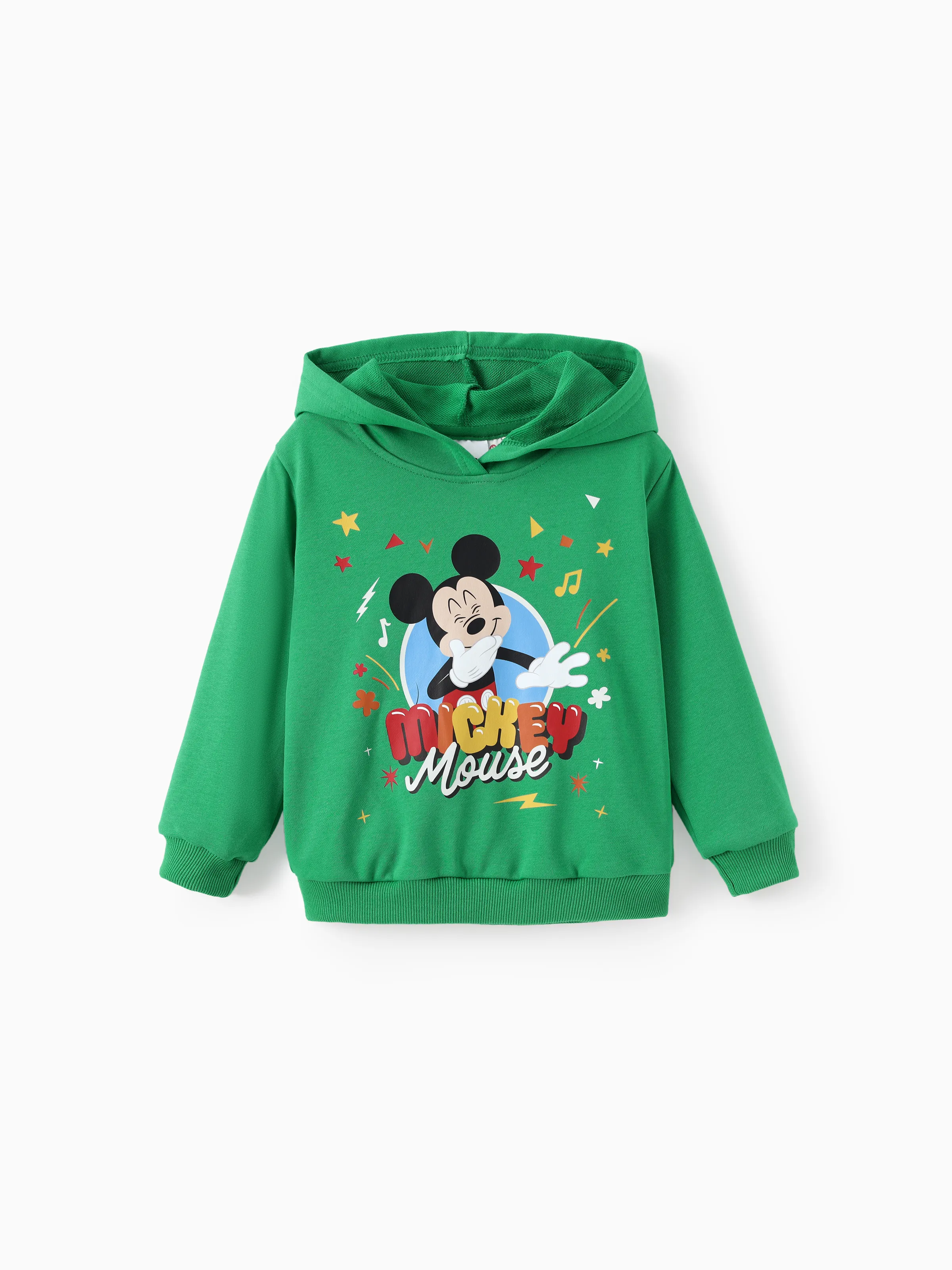 Disney Mickey and Friends Toddler Boy Childlike Cotton Hooded Sweatshirt and Pants Sets Green - Image 3