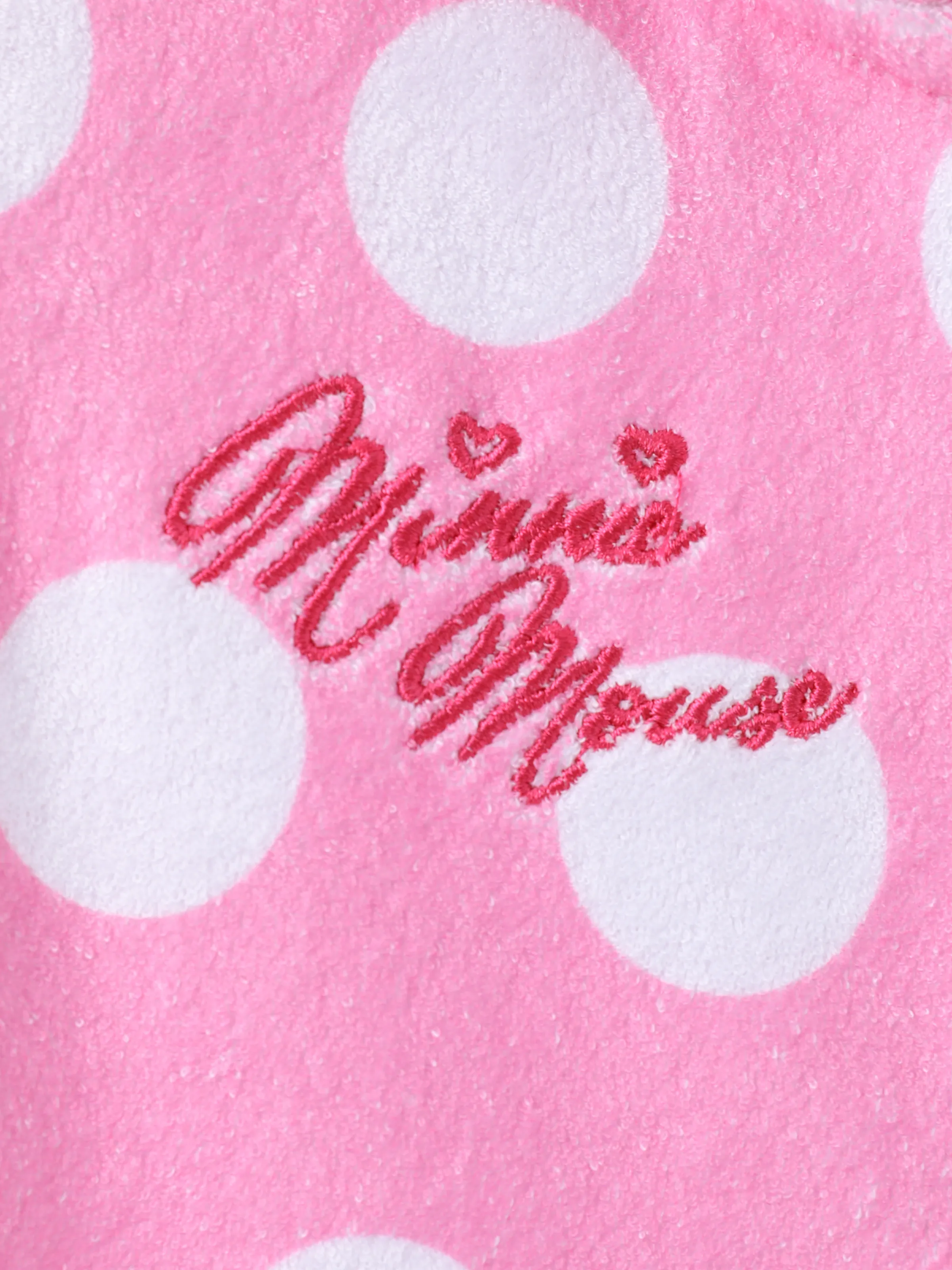 Disney Mickey and Friends Toddler Girl Minnie Mouse Polka Dot Pattern Hooded Zipper Ruffle-hem Swim Cover-up Pink - Image 2