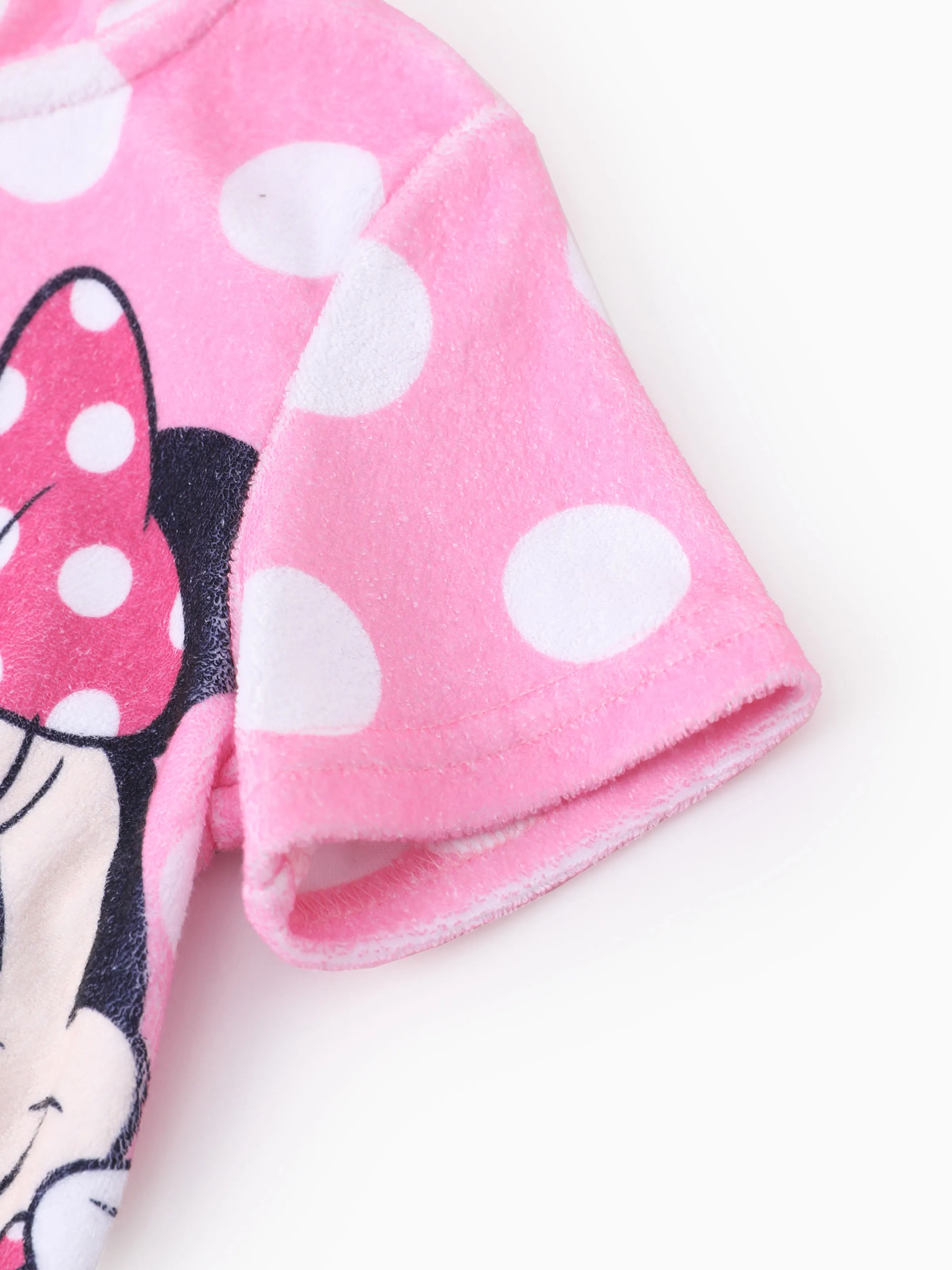 Disney Mickey and Friends Toddler Girl Minnie Mouse Polka Dot Pattern Hooded Zipper Ruffle-hem Swim Cover-up Pink - Image 5