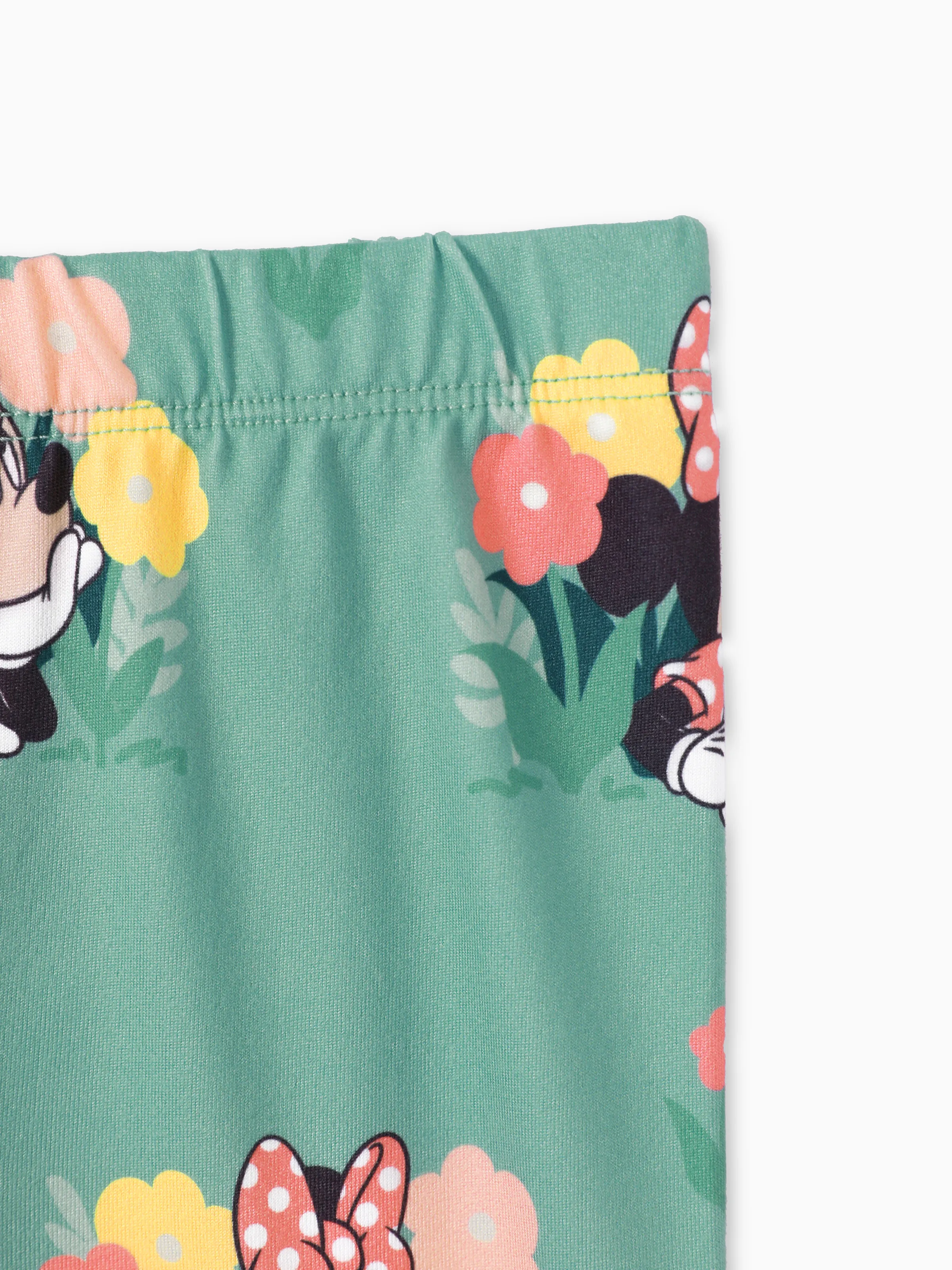 Disney Mickey and Friends Toddler Girl 2pcs Minnie Character Print Peplum Long-sleeve Tee and Bowknot Pants Set Light Red - Image 9