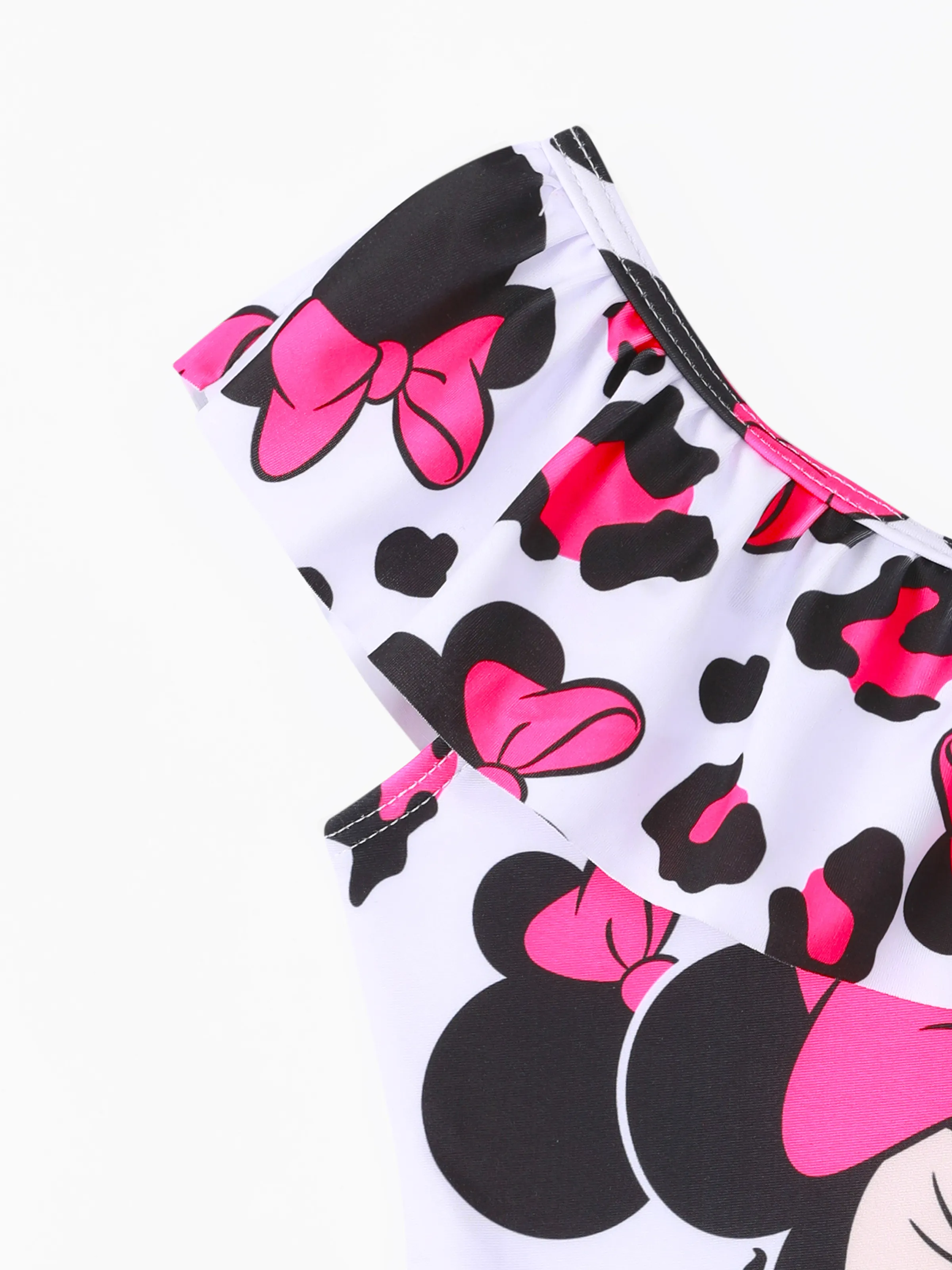 Disney Mickey and Friends Toddler Girl Minnie Leopard print off-shoulder ruffle swimsuit Roseo - Image 4